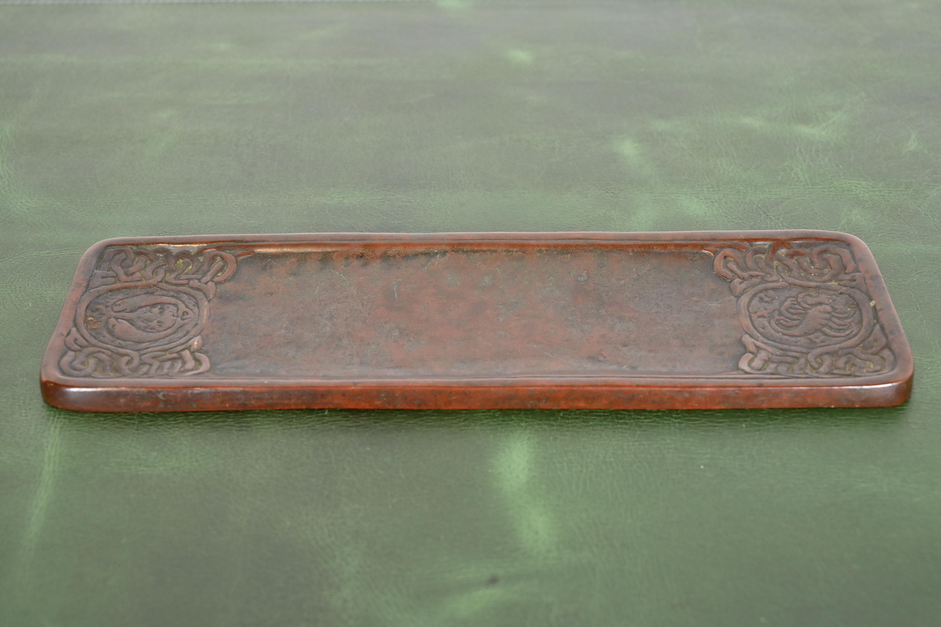Tiffany Studios New York Zodiac Pattern Bronze Pen Tray - Image 3