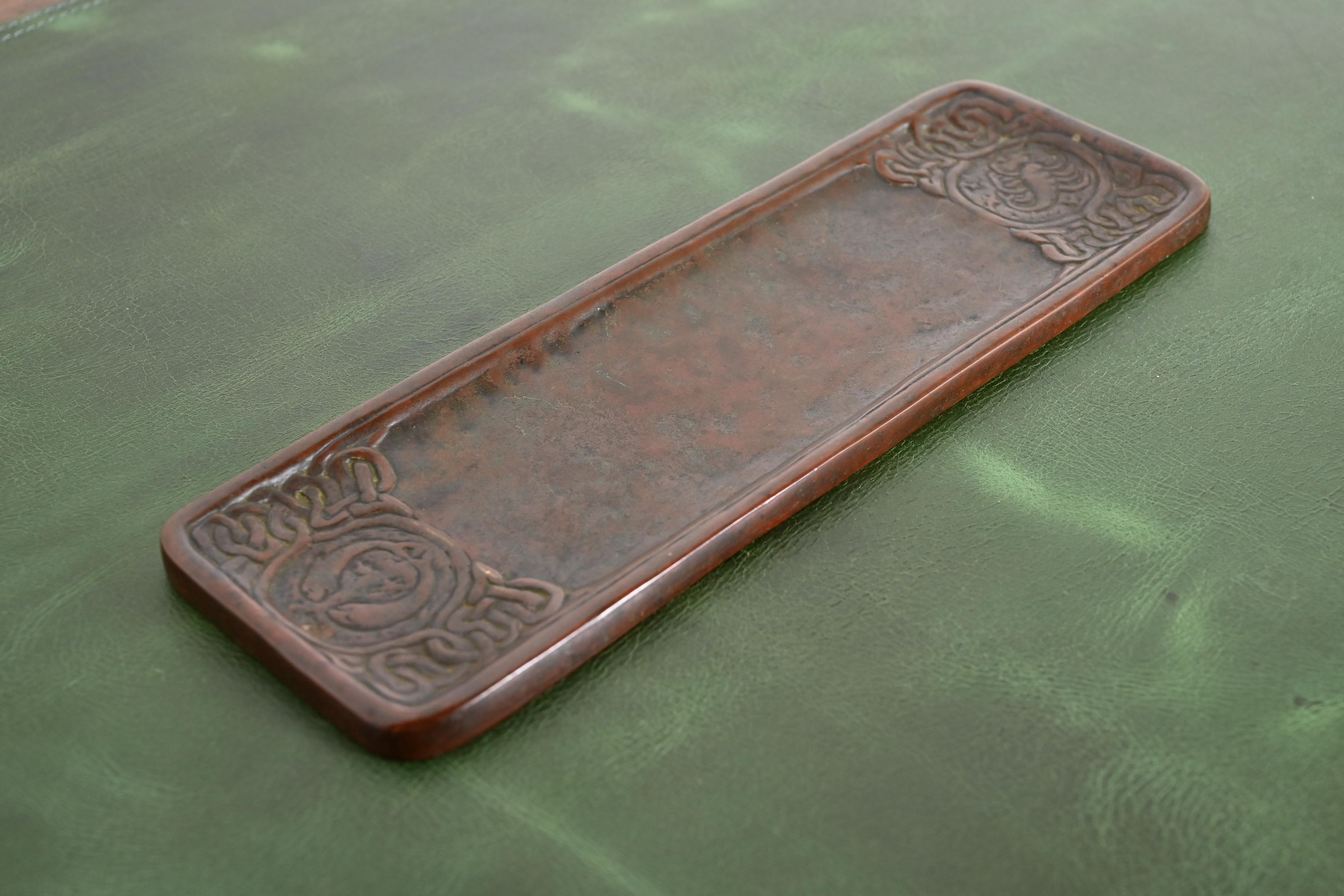 Tiffany Studios New York Zodiac Pattern Bronze Pen Tray