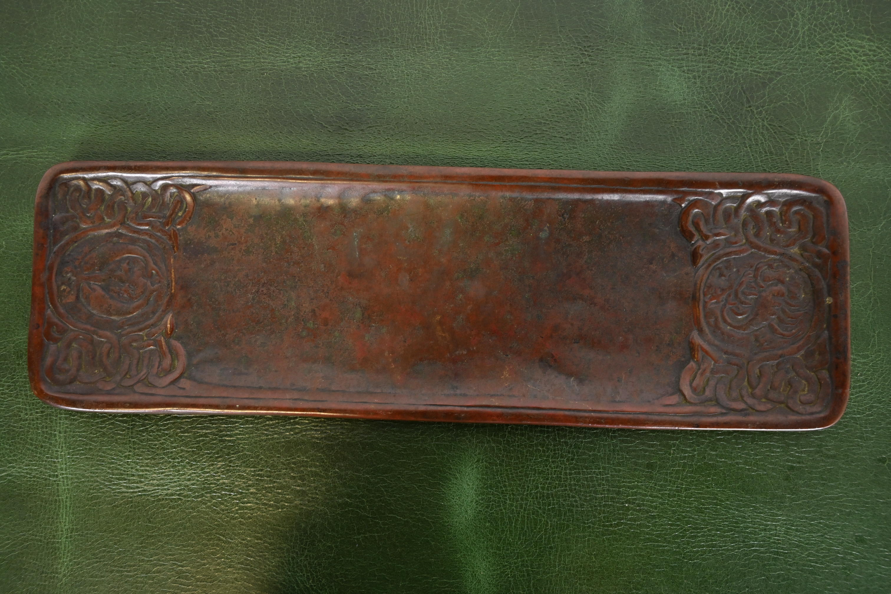 Tiffany Studios New York Zodiac Pattern Bronze Pen Tray - Image 2
