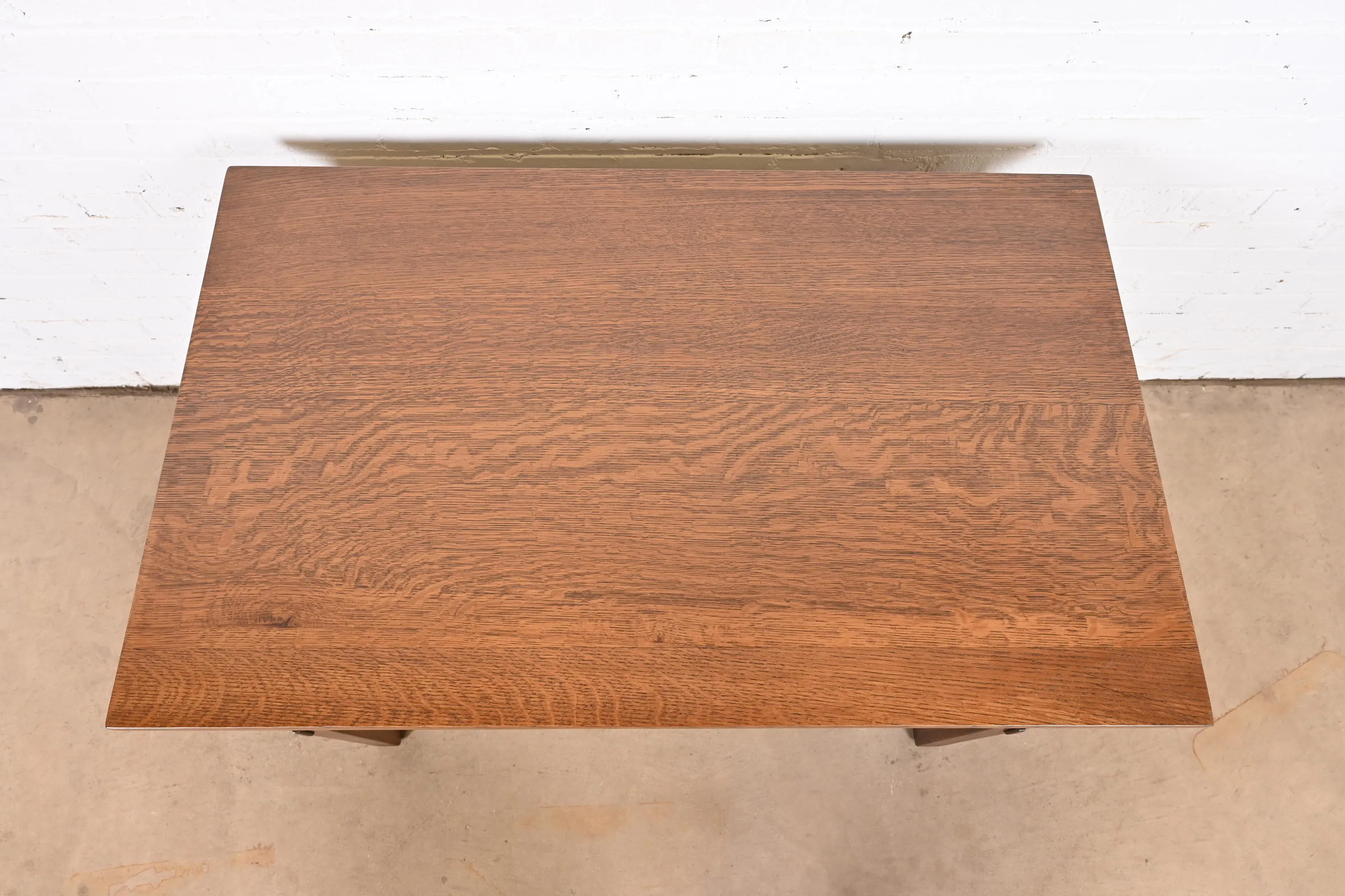 L. & J. G. Stickley Antique Mission Oak Arts & Crafts Desk, Newly Refinished - Image 9