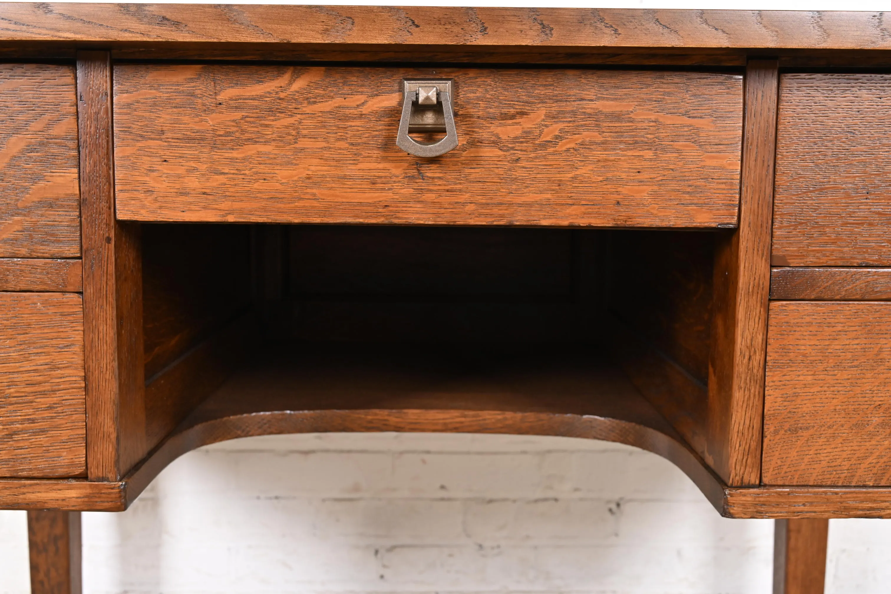 L. & J. G. Stickley Antique Mission Oak Arts & Crafts Desk, Newly Refinished - Image 7