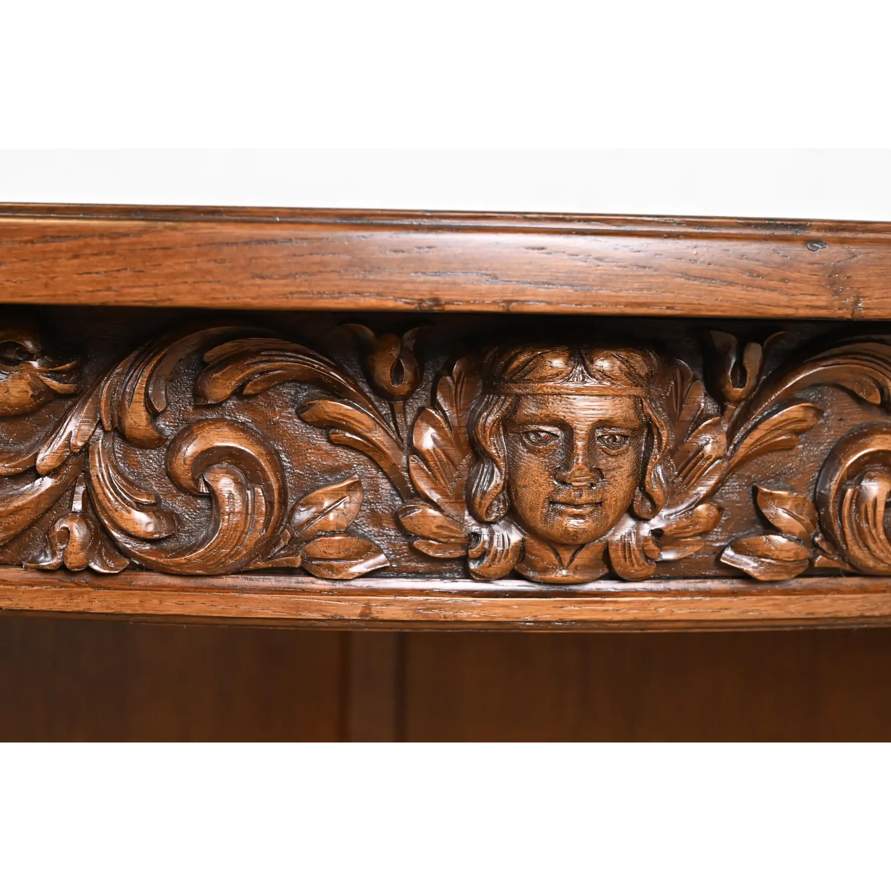 R. J. Horner Antique Victorian Carved Oak Pedestal Extension Dining Table, Newly Restored - Image 9
