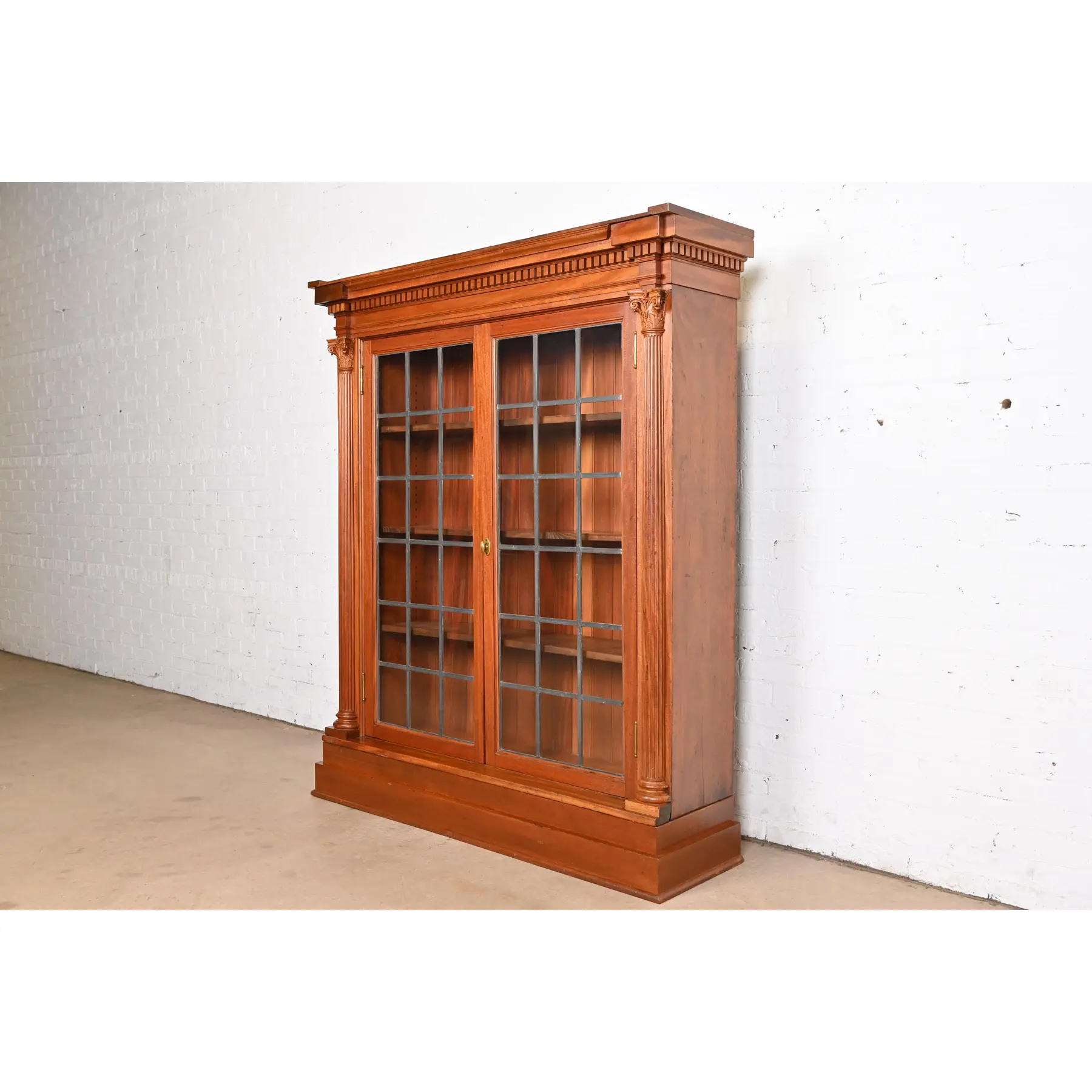 R. J. Horner Style Antique American Empire Carved Mahogany Bookcase Cabinet, Circa 1890s - Image 3