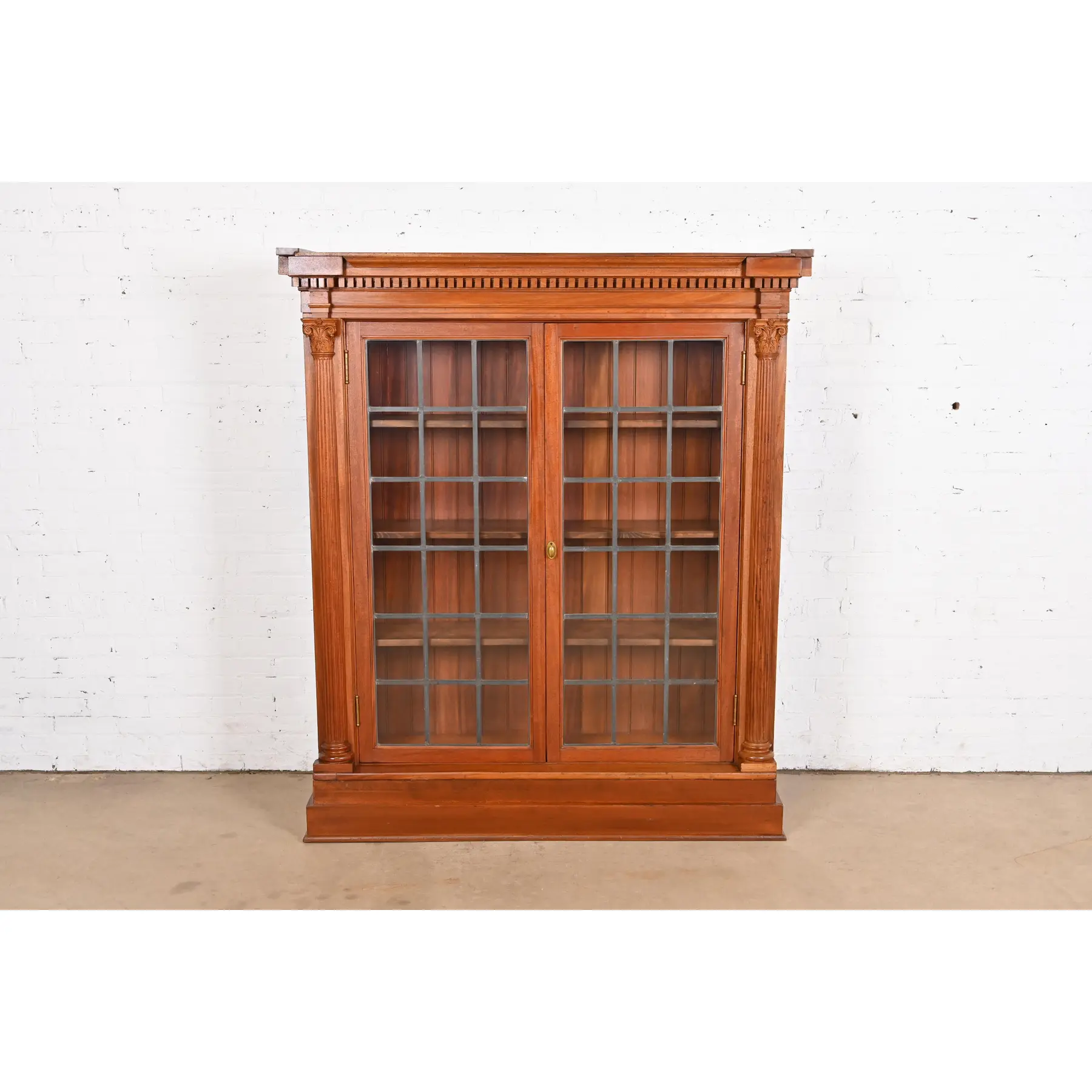 R. J. Horner Style Antique American Empire Carved Mahogany Bookcase Cabinet, Circa 1890s - Image 2