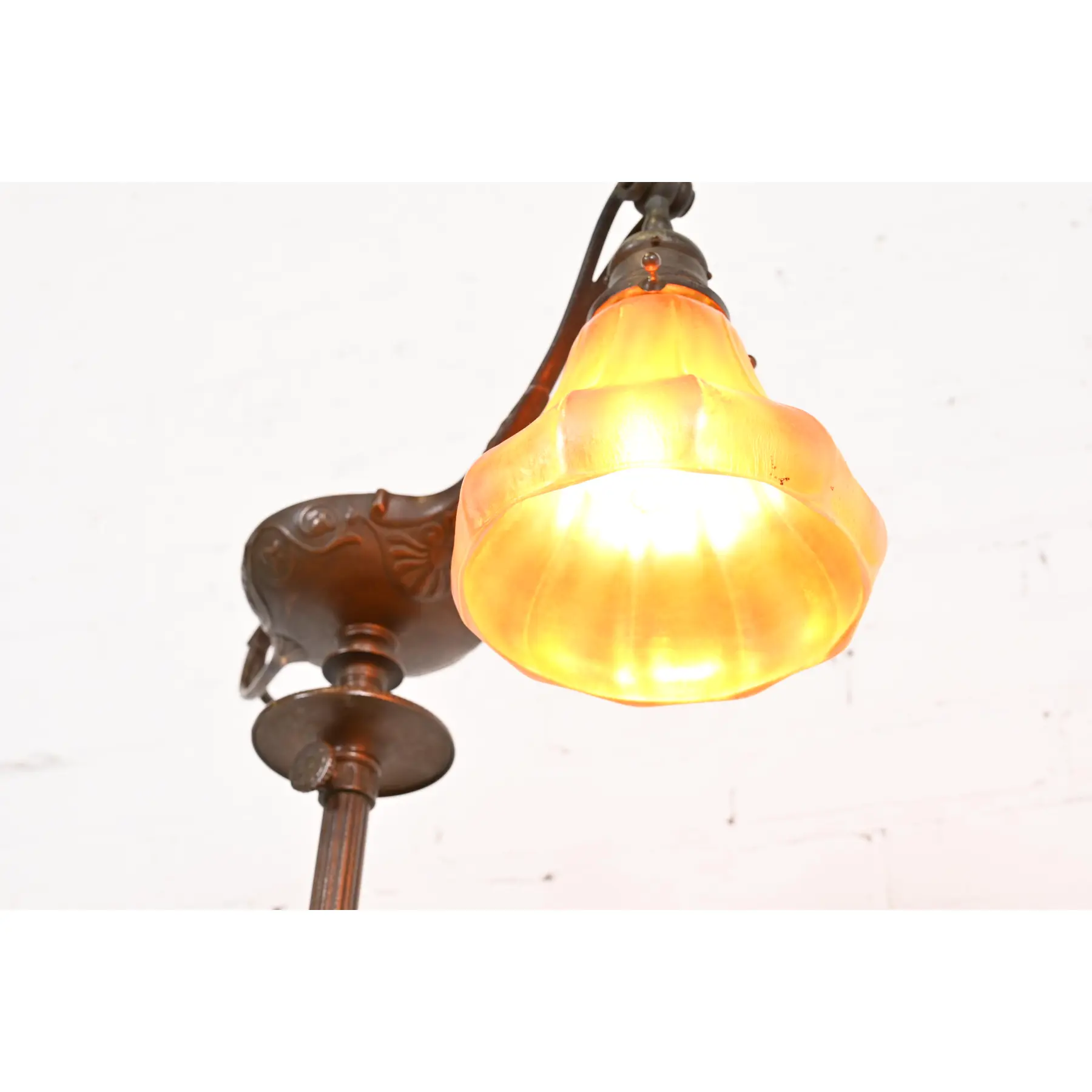 Tiffany Studios New York Aladdin Bronze and Favrile Glass Floor Lamp - Image 4