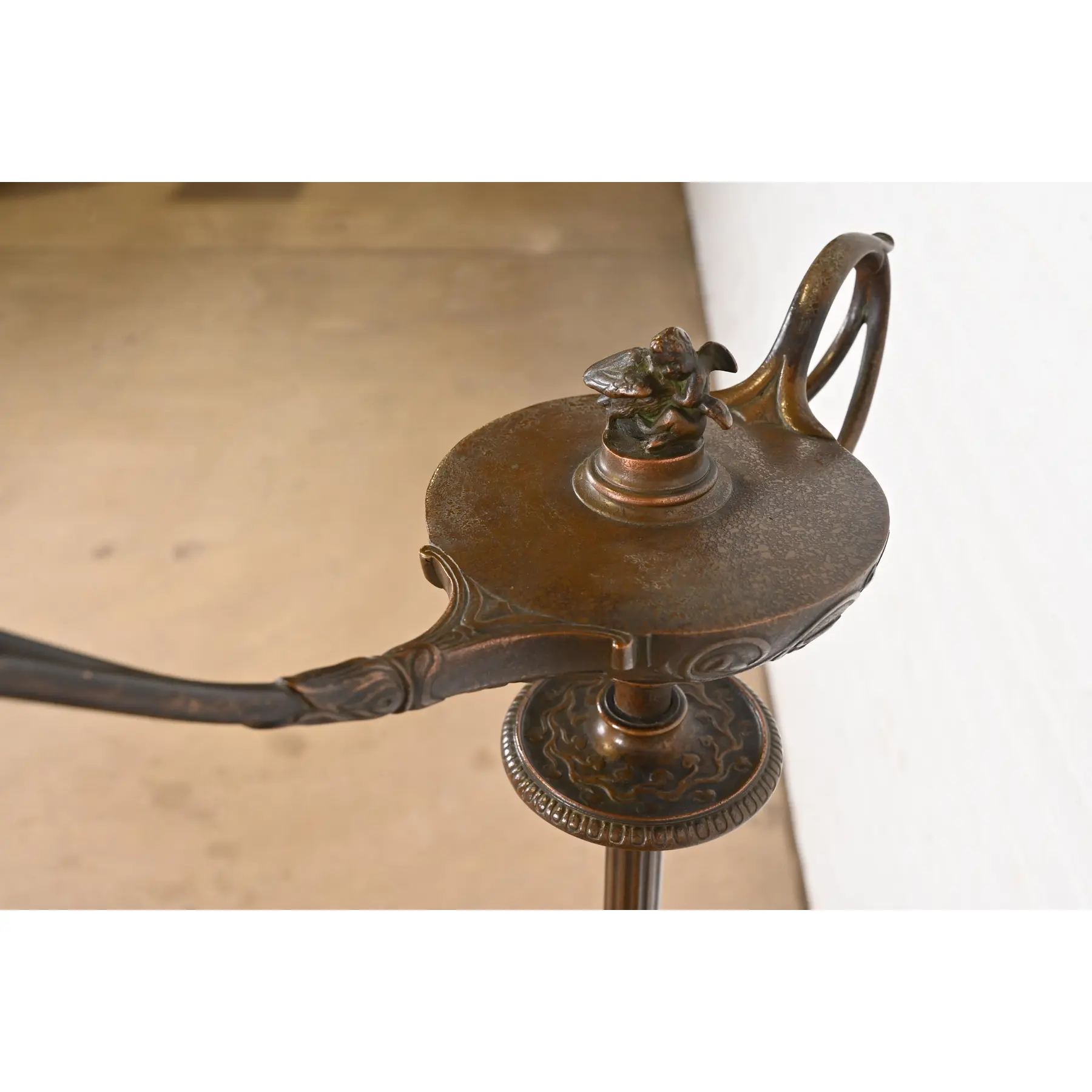 Tiffany Studios New York Aladdin Bronze and Favrile Glass Floor Lamp - Image 7