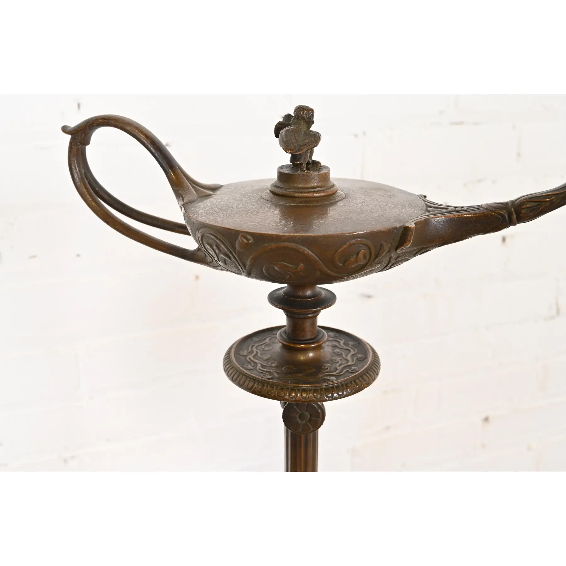 Tiffany Studios New York Aladdin Bronze and Favrile Glass Floor Lamp - Image 6