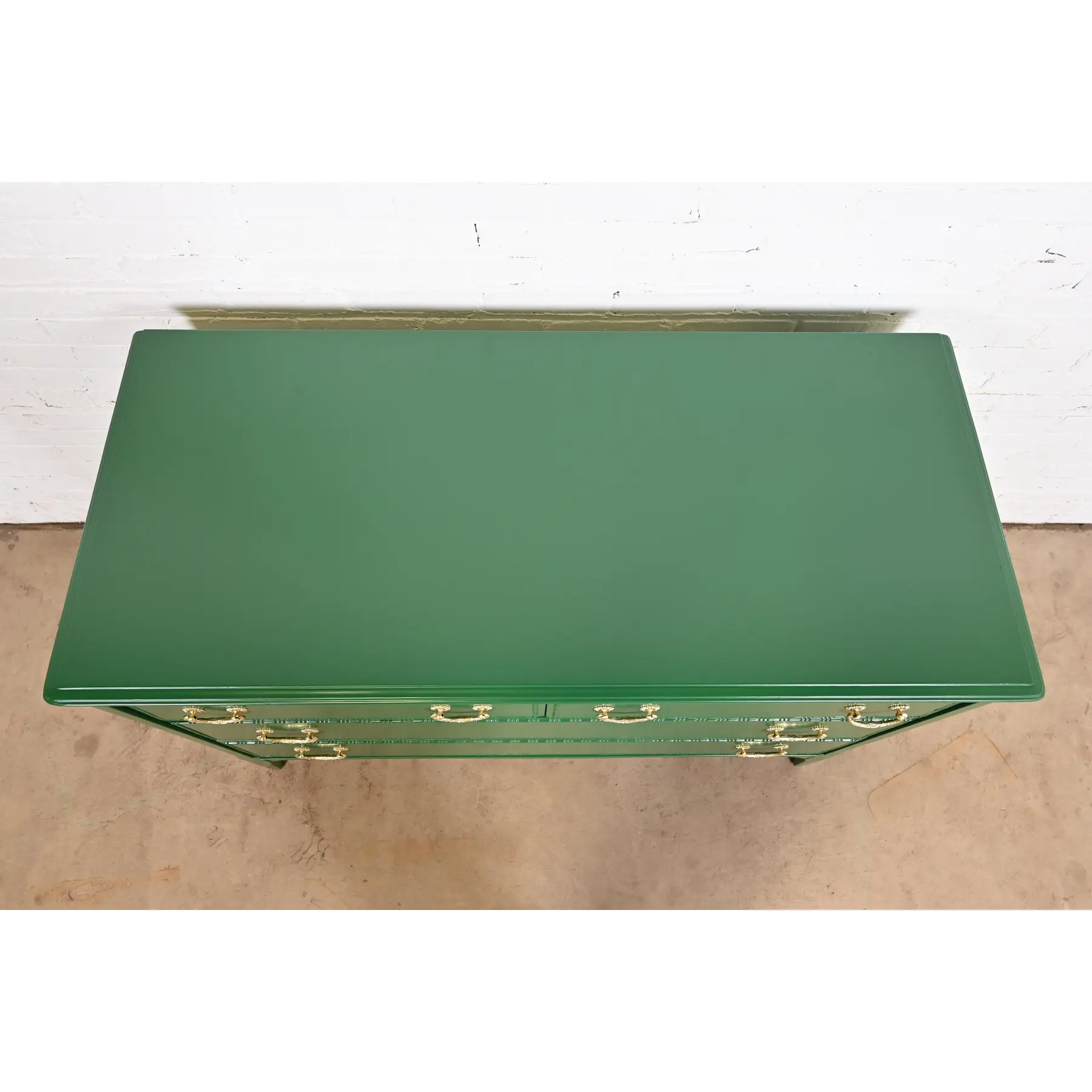 Widdicomb Antique French Regency Louis XVI Green Lacquered Dresser Chest, Newly Refinished - Image 9