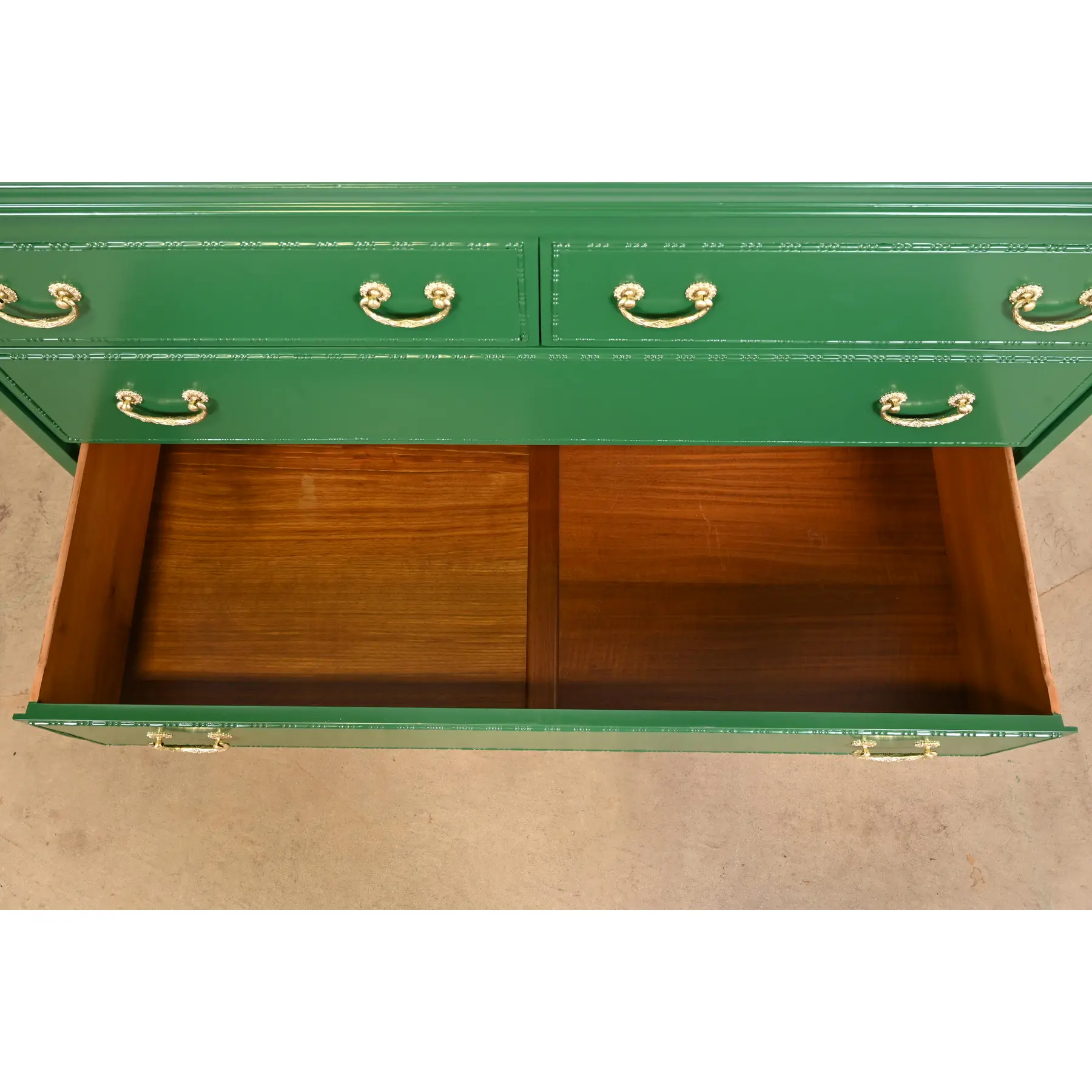 Widdicomb Antique French Regency Louis XVI Green Lacquered Dresser Chest, Newly Refinished - Image 6