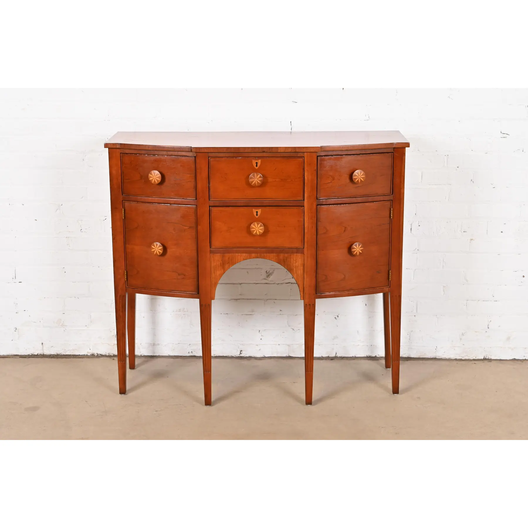 Baker Furniture Federal Inlaid Cherry Wood Sideboard Credenza - Image 2