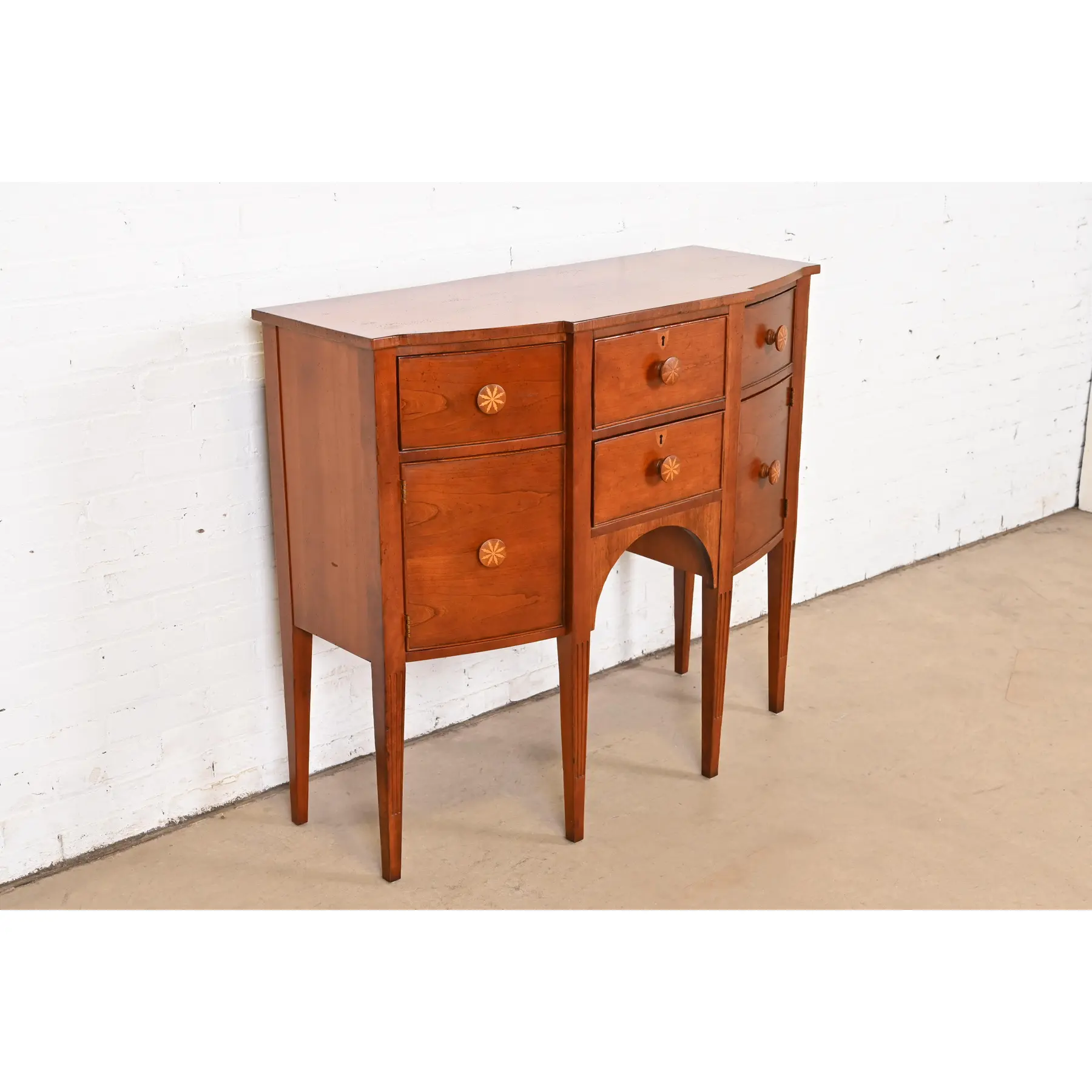 Baker Furniture Federal Inlaid Cherry Wood Sideboard Credenza - Image 4