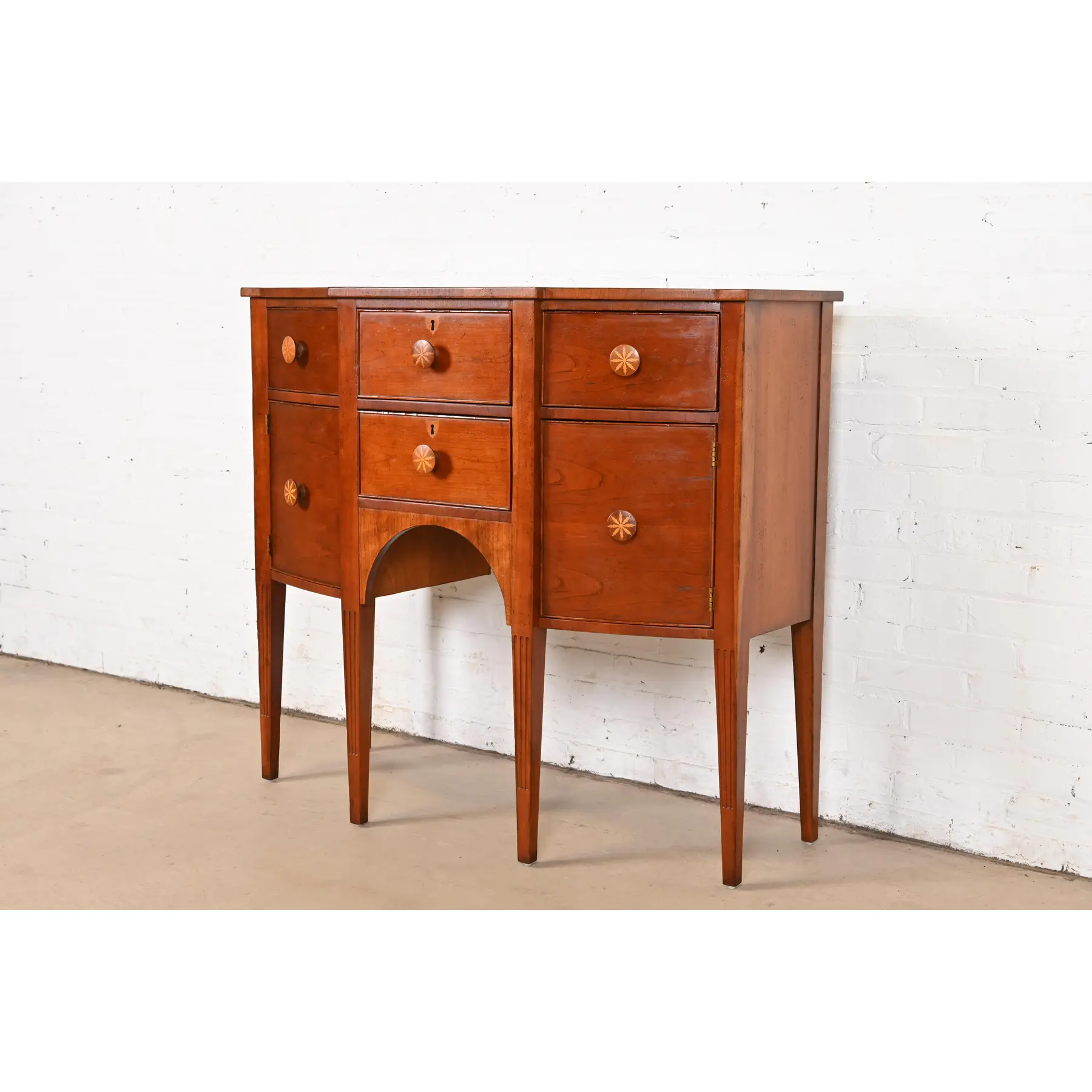 Baker Furniture Federal Inlaid Cherry Wood Sideboard Credenza - Image 3