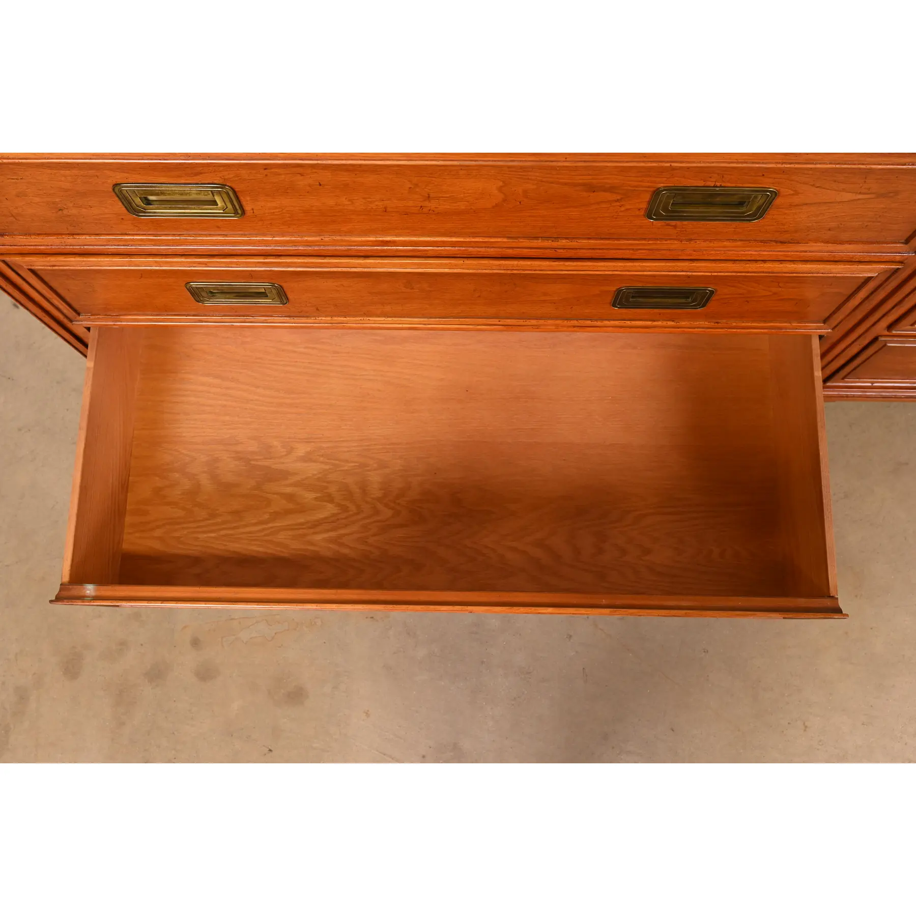 Baker Furniture Hollywood Regency Campaign Walnut Dresser or Credenza - Image 6