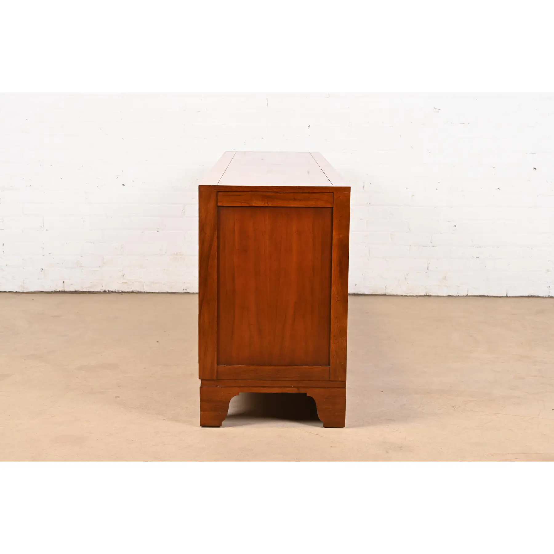 Baker Furniture Hollywood Regency Campaign Walnut Dresser or Credenza - Image 10