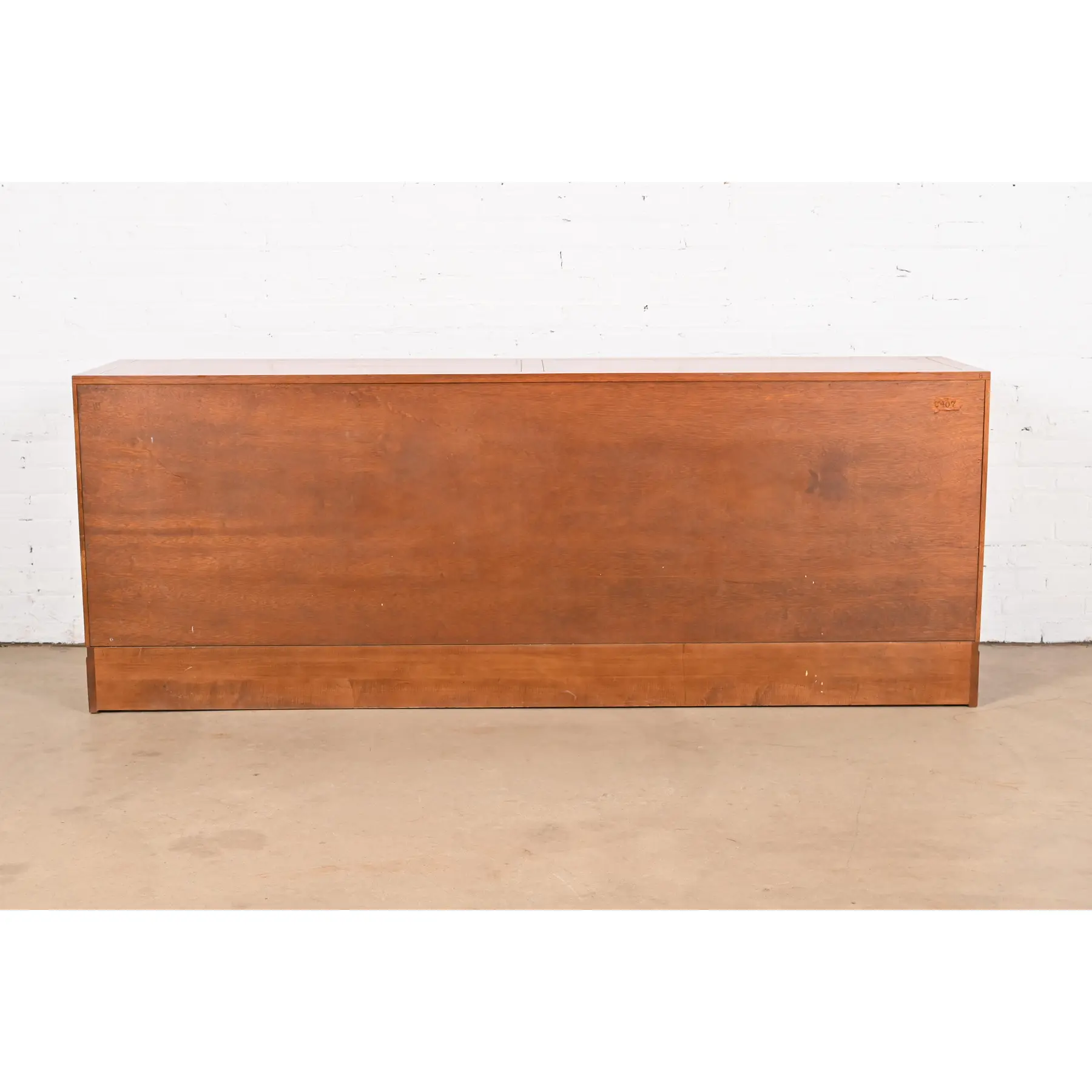 Baker Furniture Hollywood Regency Campaign Walnut Dresser or Credenza - Image 11