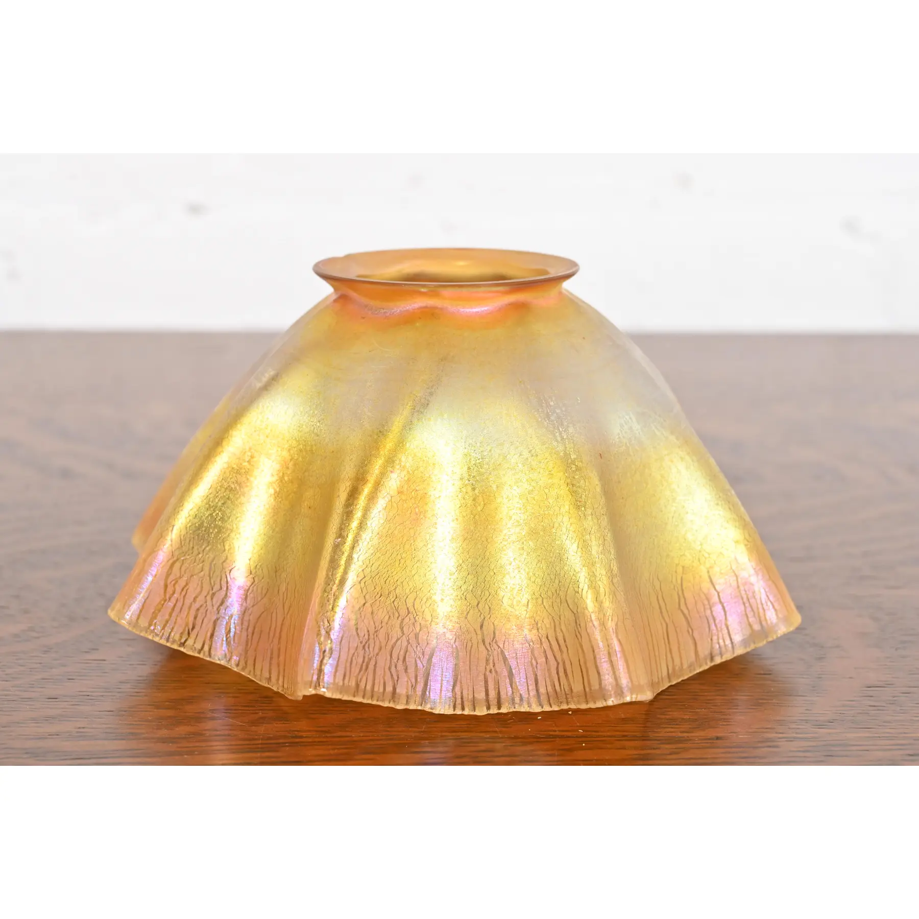 Louis Comfort Tiffany Favrile Iridescent Art Glass Candle Lamp - Image 8
