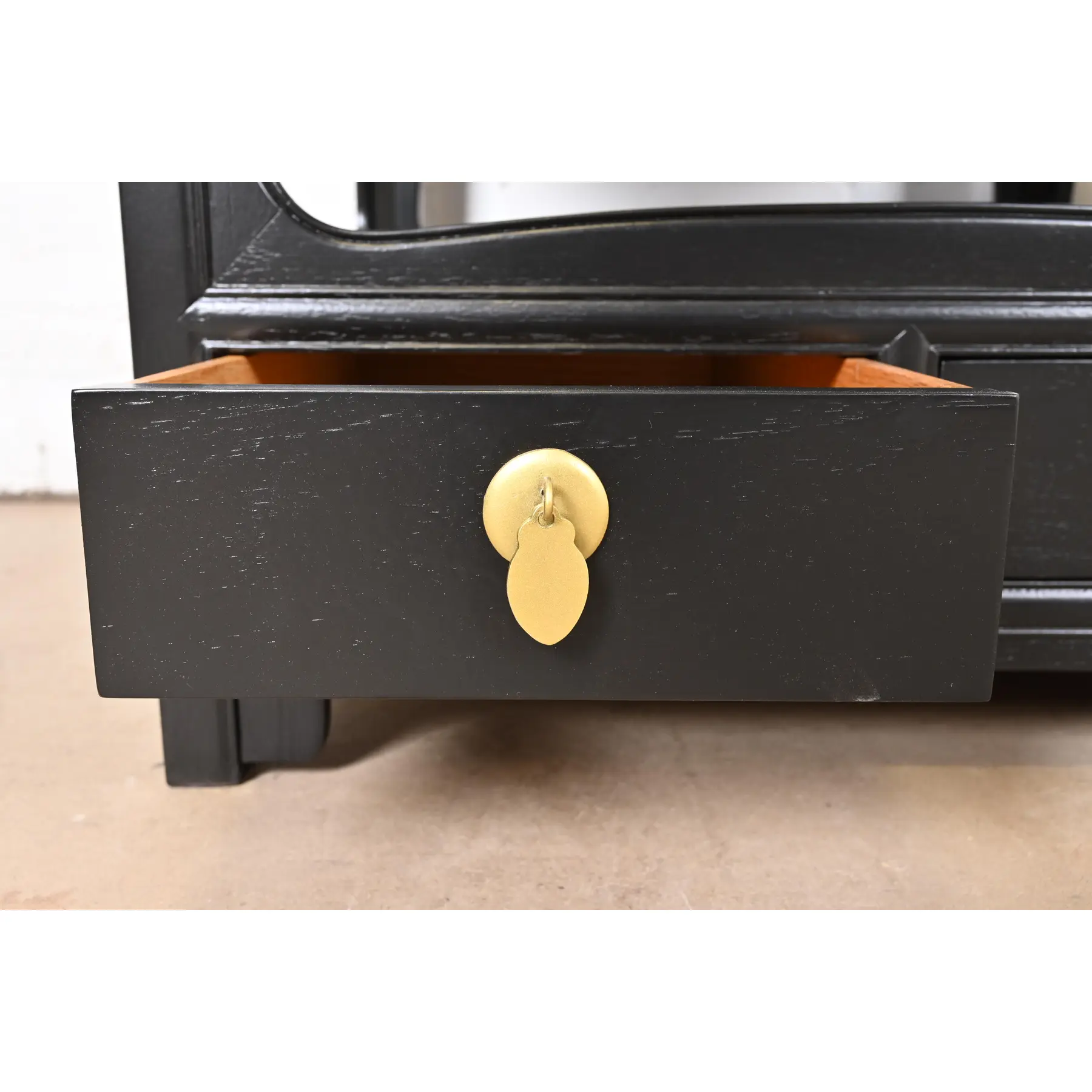 Michael Taylor for Baker Far East Collection Black Lacquered Nightstands or End Tables, Newly Refinished - Image 6