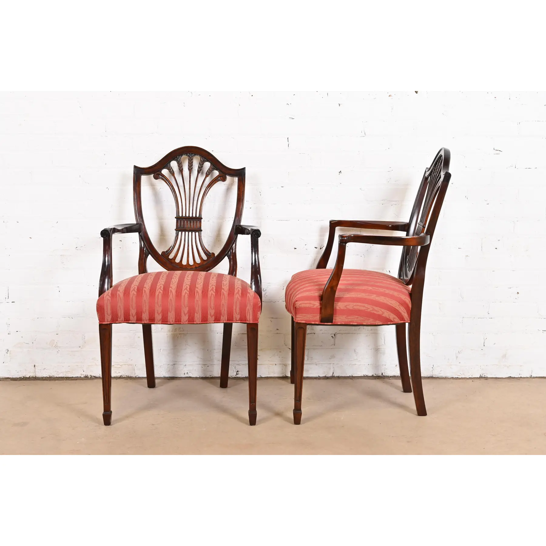 Stickley Federal Mahogany Shield Back Dining Chairs, Set of Six - Image 10