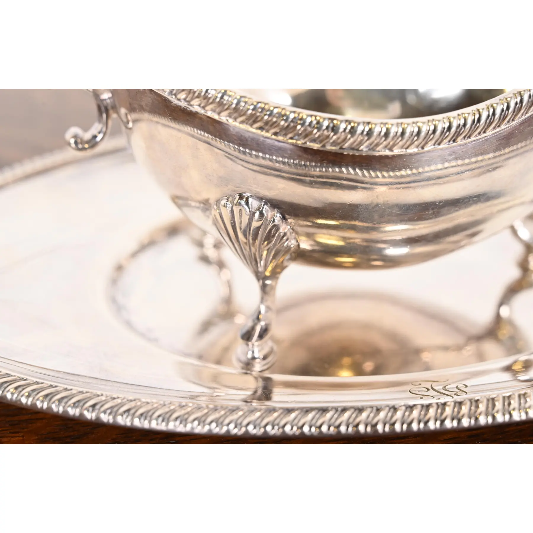 Tiffany & Co. Antique Silverplate Gravy Boat With Tray - Image 7