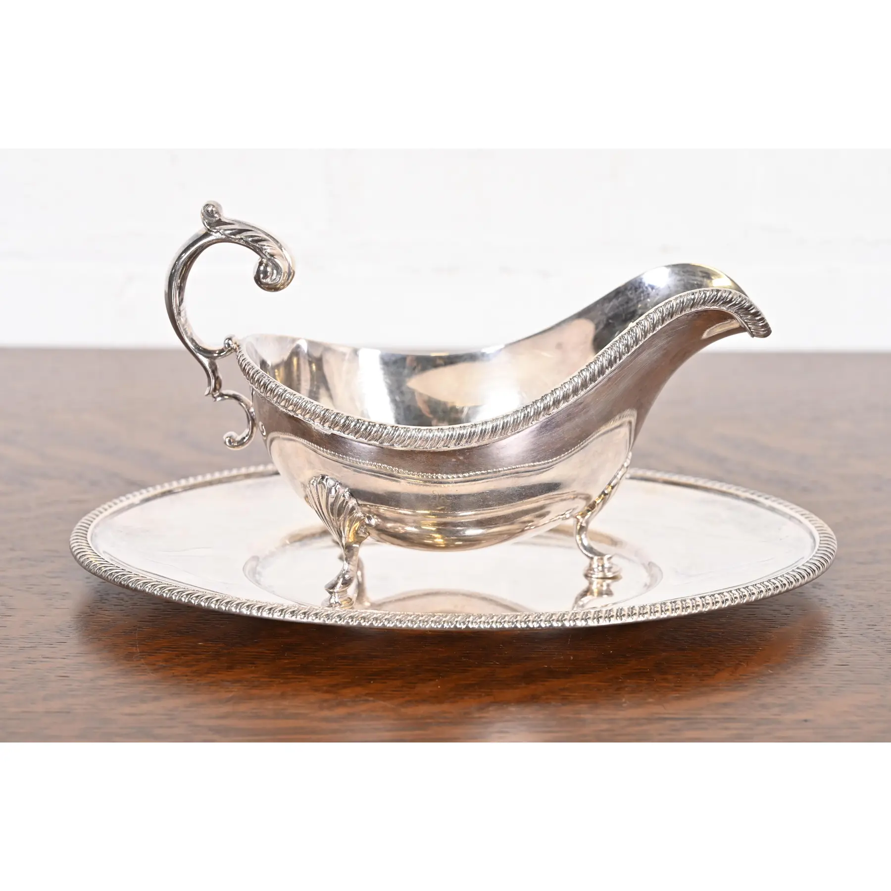 Tiffany & Co. Antique Silverplate Gravy Boat With Tray