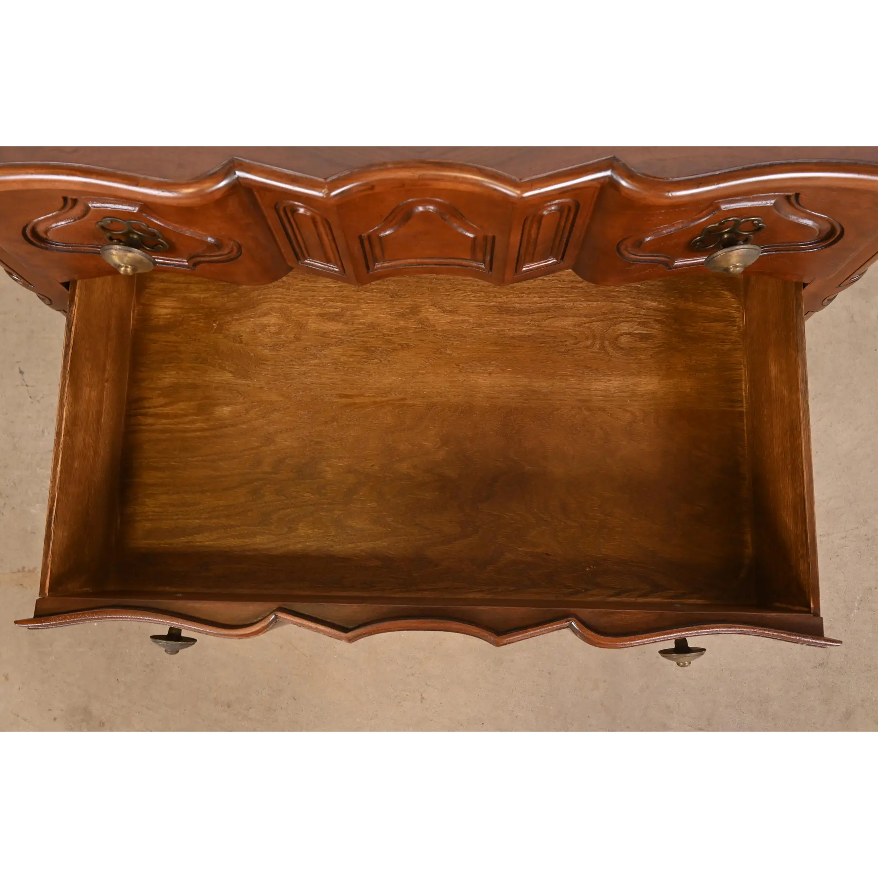 Baker Furniture Italian Provincial Louis XV Carved Walnut Chest of Drawers or Commode, Newly Refinished - Image 6