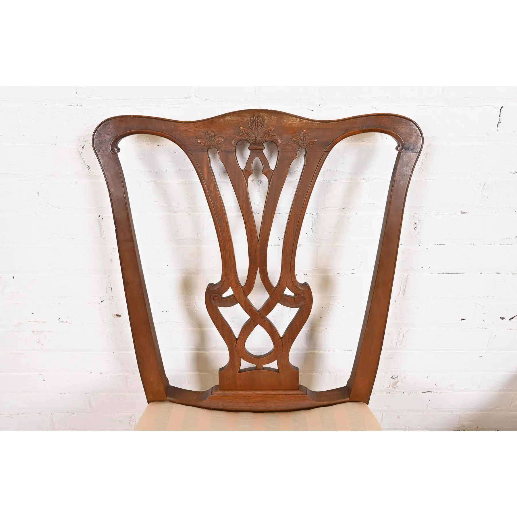 Baker Furniture Style Georgian Carved Mahogany Dining Chairs, Set of Six - Image 6