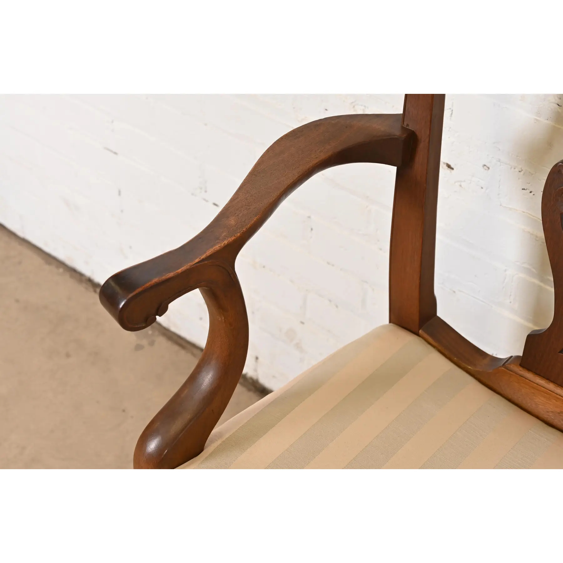 Baker Furniture Style Georgian Carved Mahogany Dining Chairs, Set of Six - Image 8