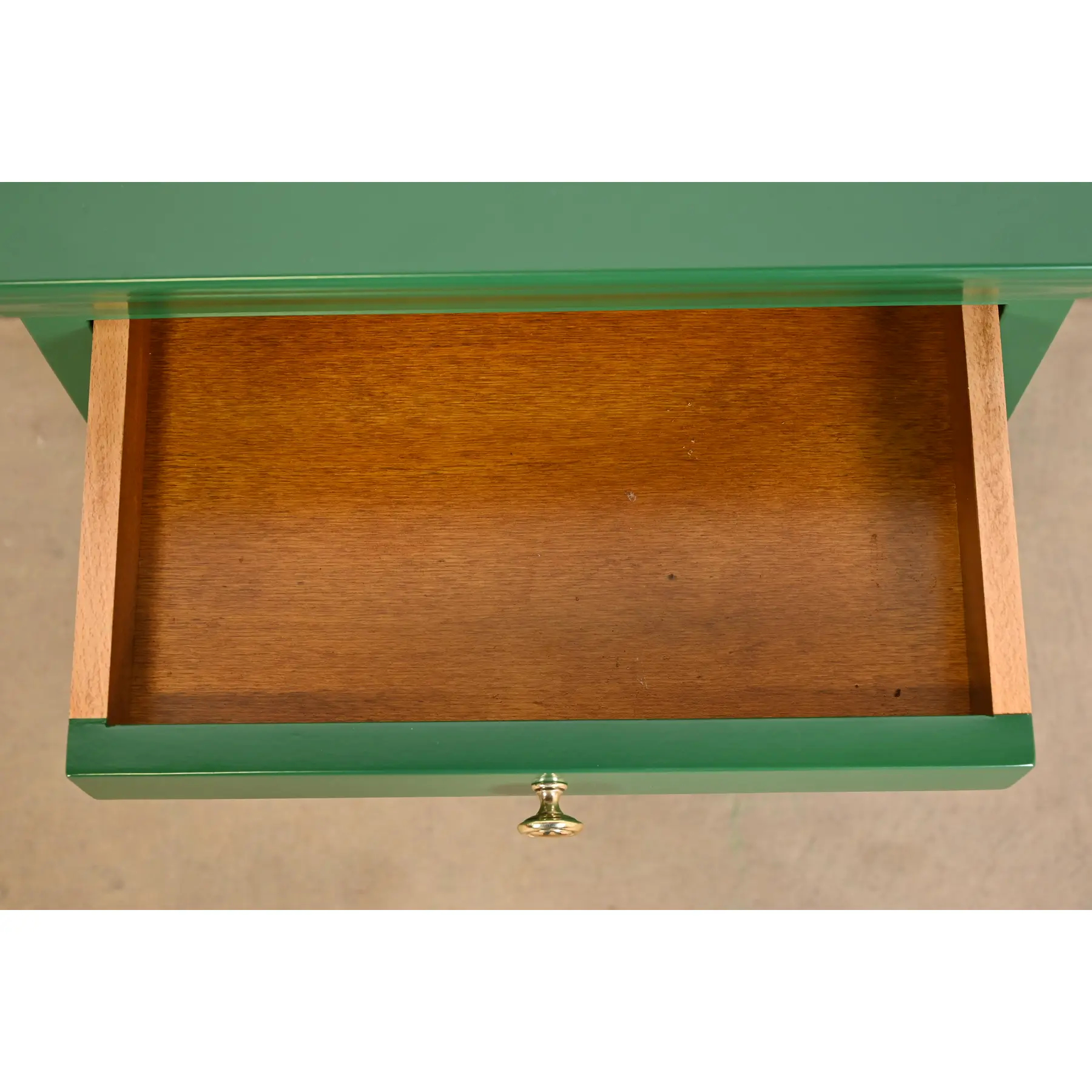 Grange French Louis Philippe Green Lacquered Nightstands, Newly Refinished - Image 6