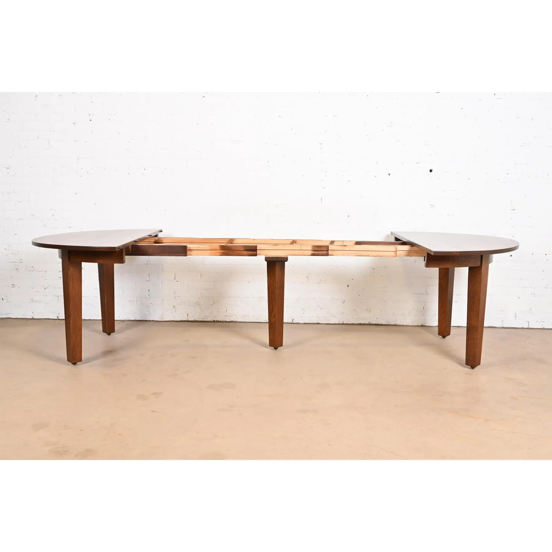 Gustav Stickley Mission Oak Arts & Crafts Extension Dining Table, Newly Refinished - Image 4