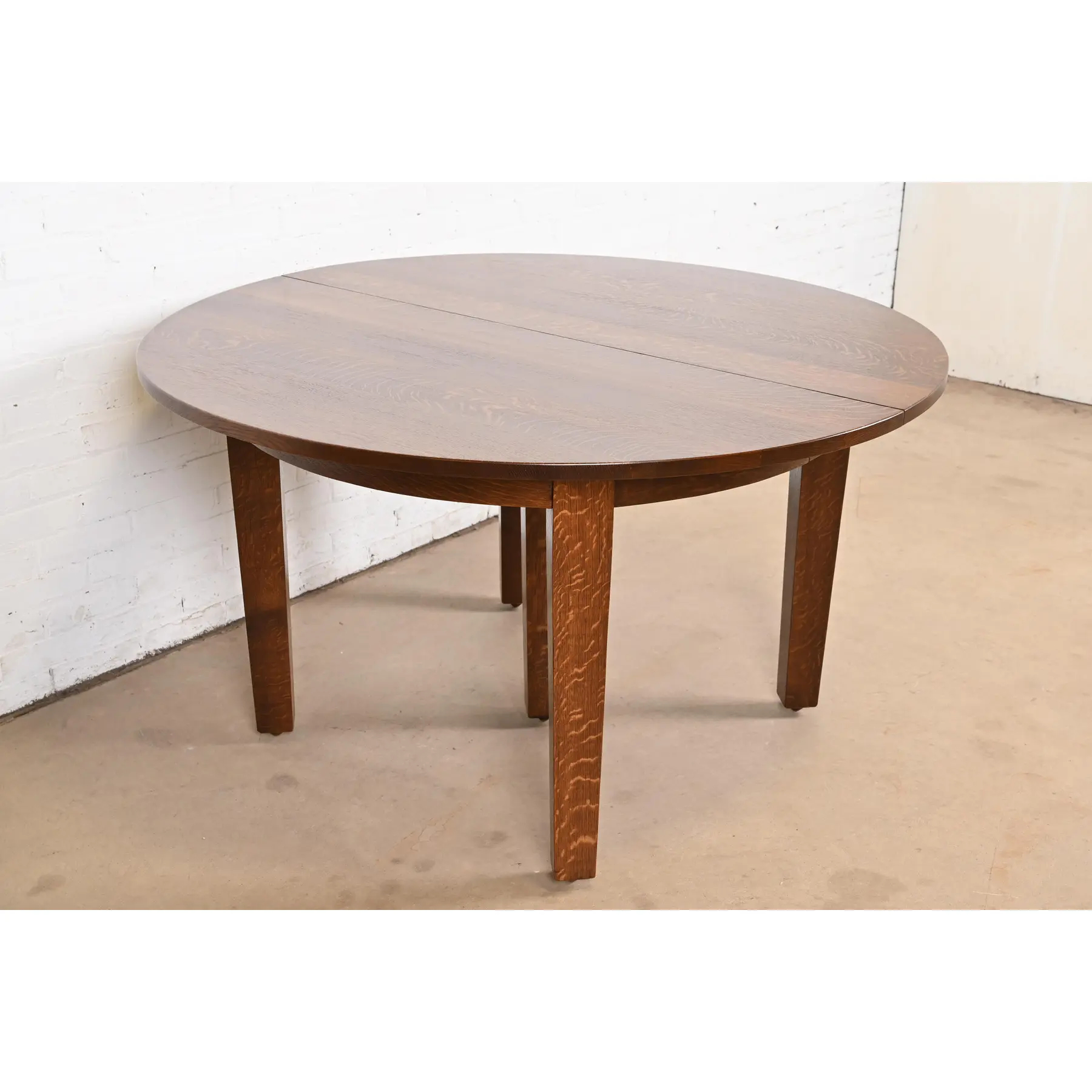 Gustav Stickley Mission Oak Arts & Crafts Extension Dining Table, Newly Refinished - Image 7
