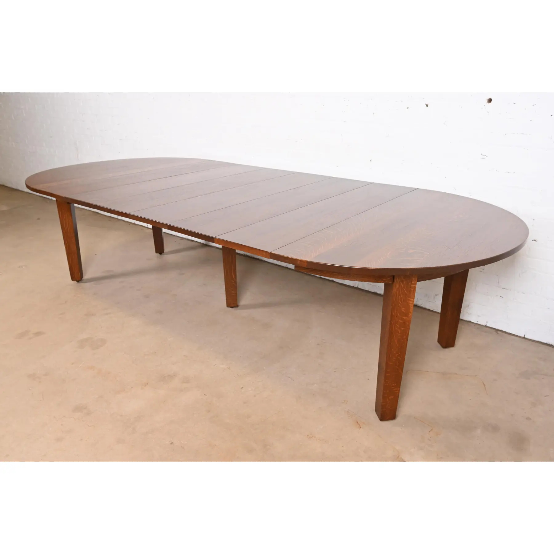 Gustav Stickley Mission Oak Arts & Crafts Extension Dining Table, Newly Refinished - Image 2