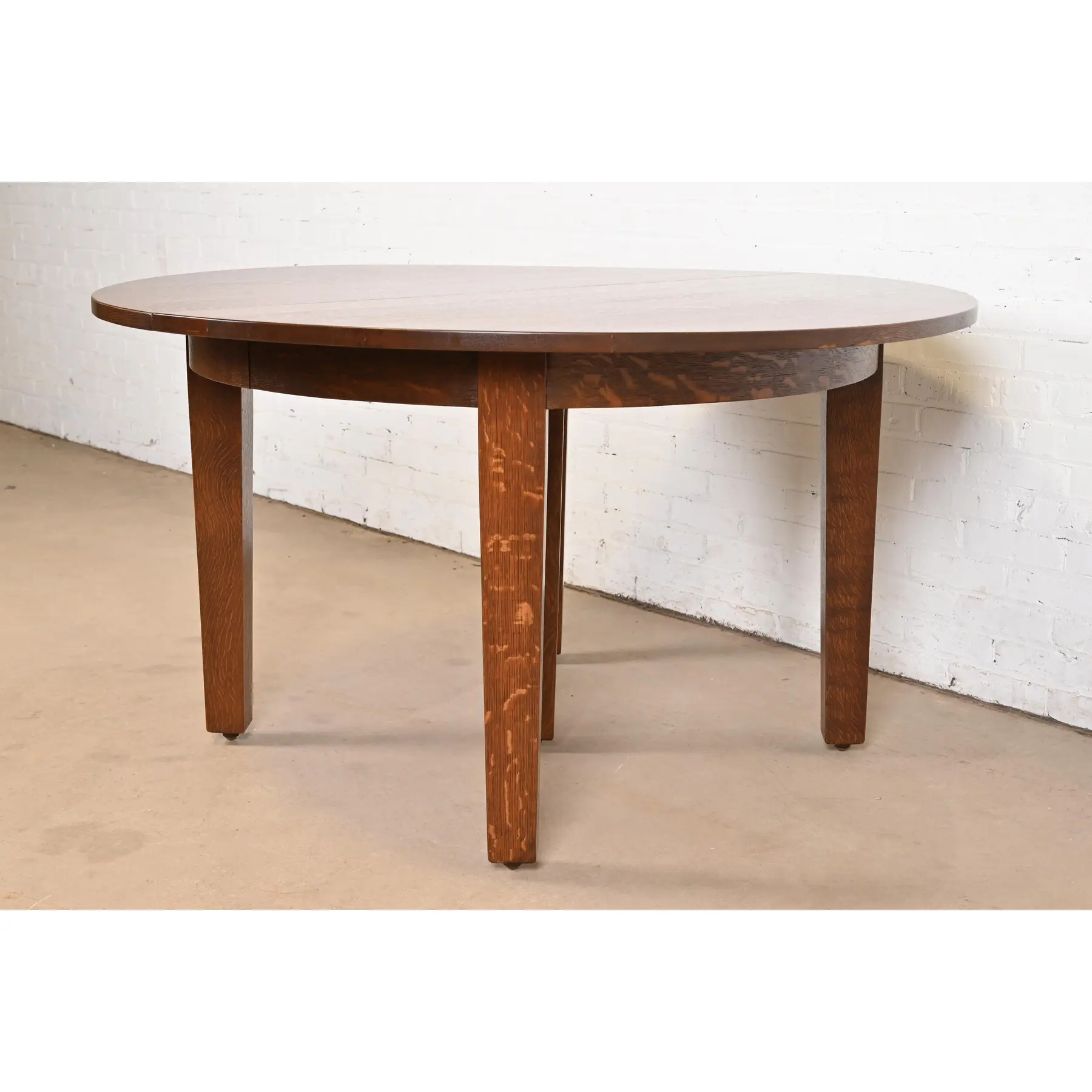 Gustav Stickley Mission Oak Arts & Crafts Extension Dining Table, Newly Refinished - Image 8