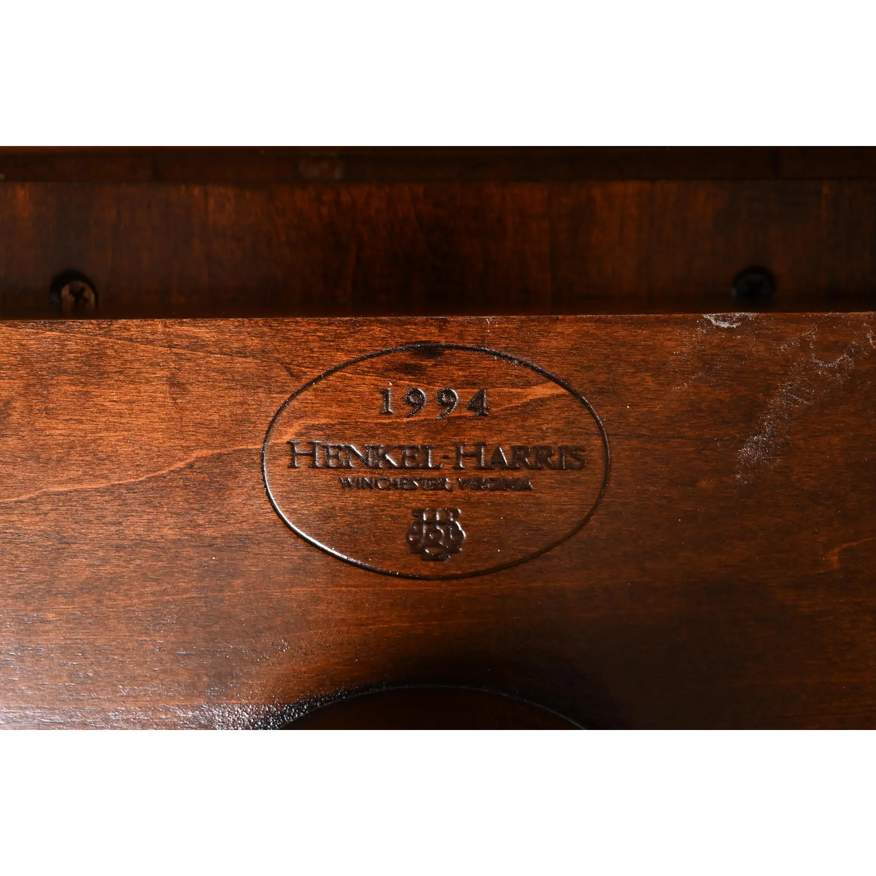 Henkel Harris Georgian Solid Cherry Wood Double Pedestal Extension Dining Table, Newly Refinished - Image 11