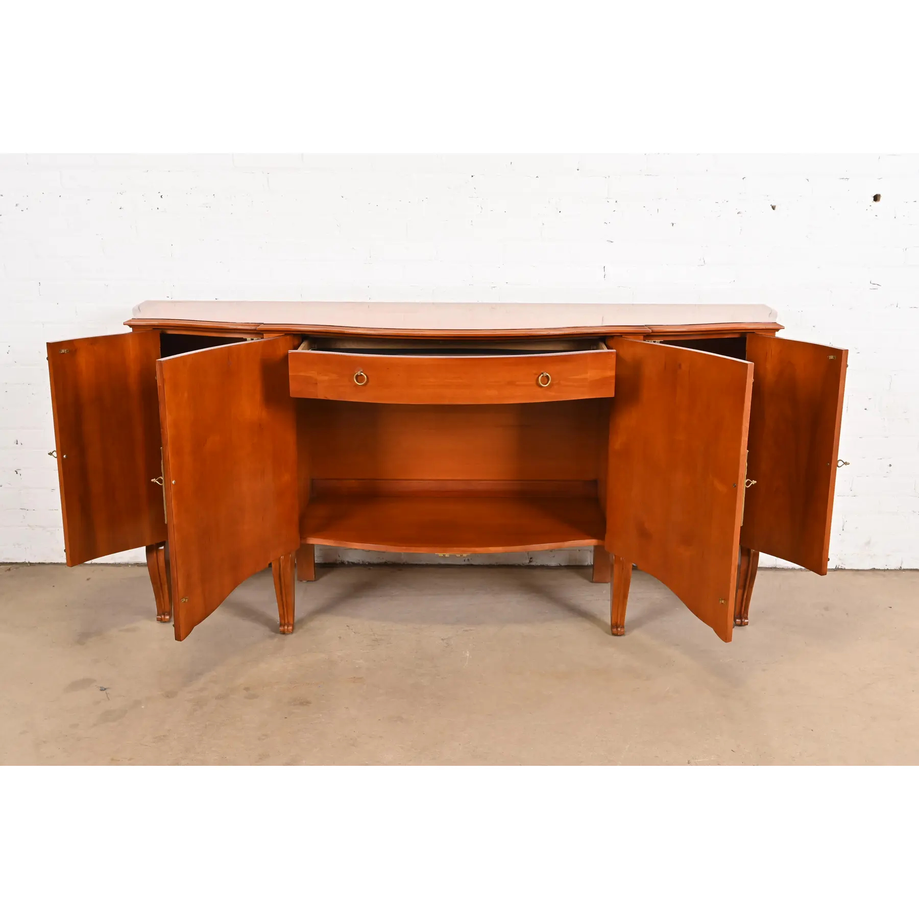 John Widdicomb French Regency Louis XVI Burl Wood and Brass Sideboard Credenza - Image 5