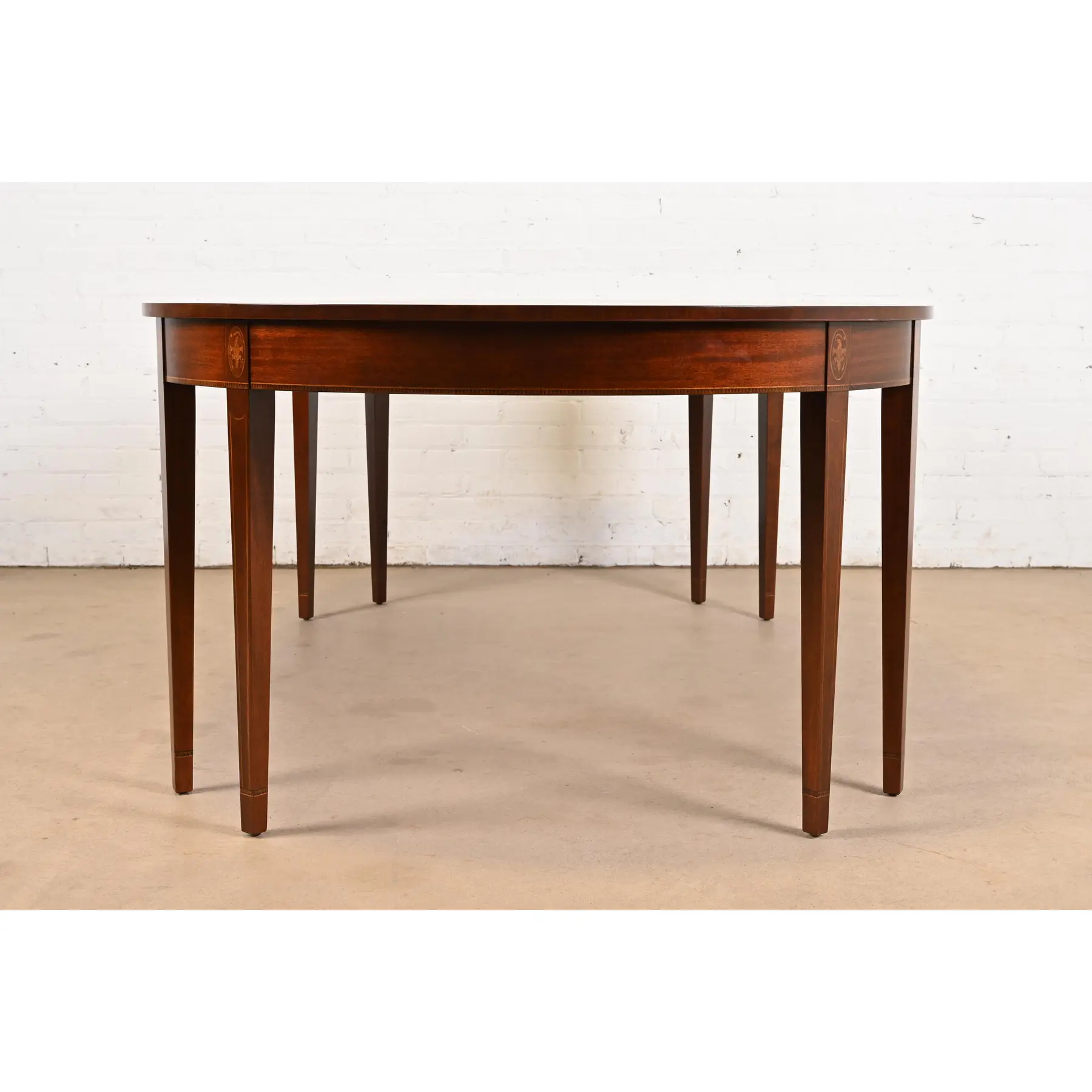 Kindel Furniture Federal Inlaid Mahogany Extension Dining Table, Newly Refinished - Image 10