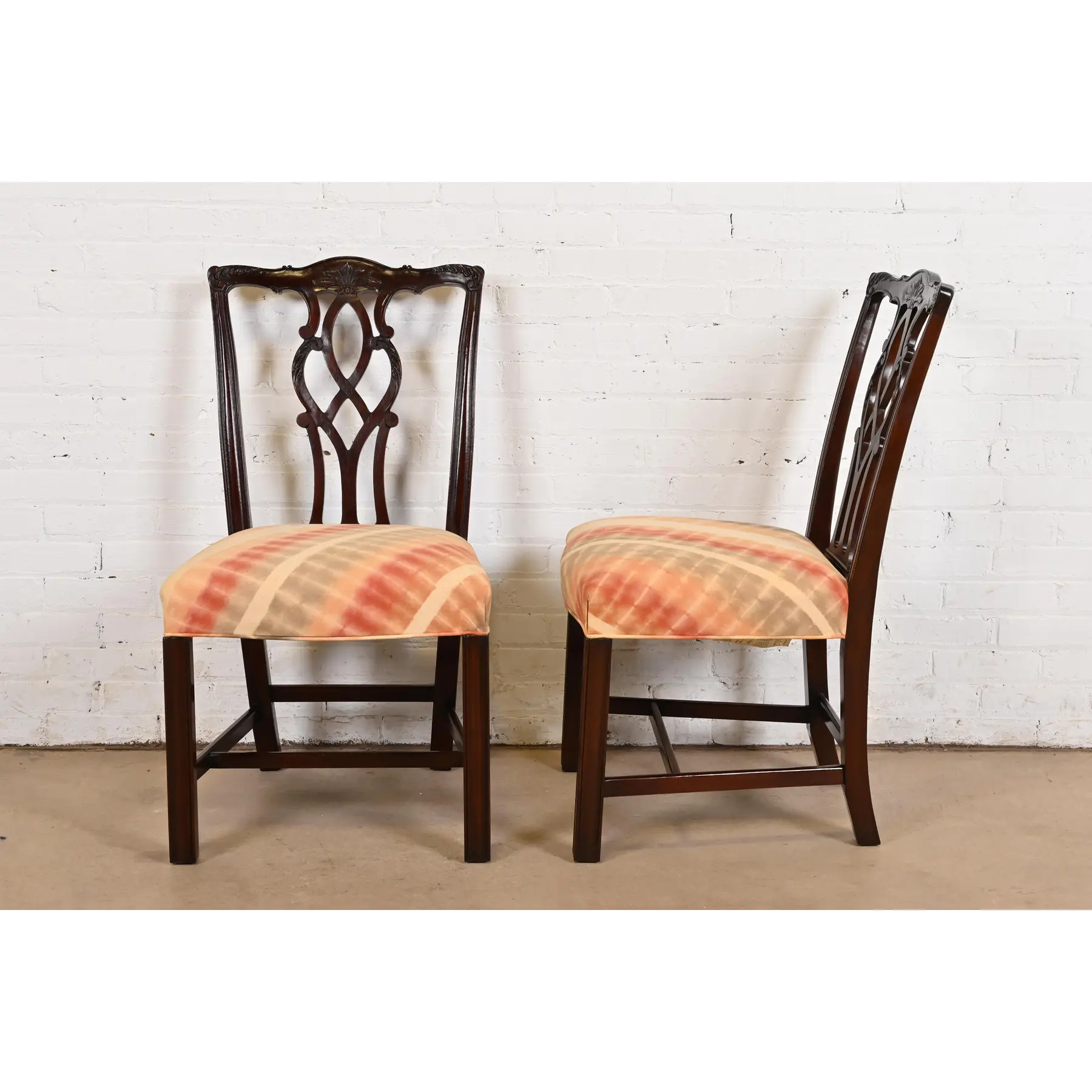 Kindel Furniture Georgian Carved Mahogany Dining Chairs, Set of Six - Image 7