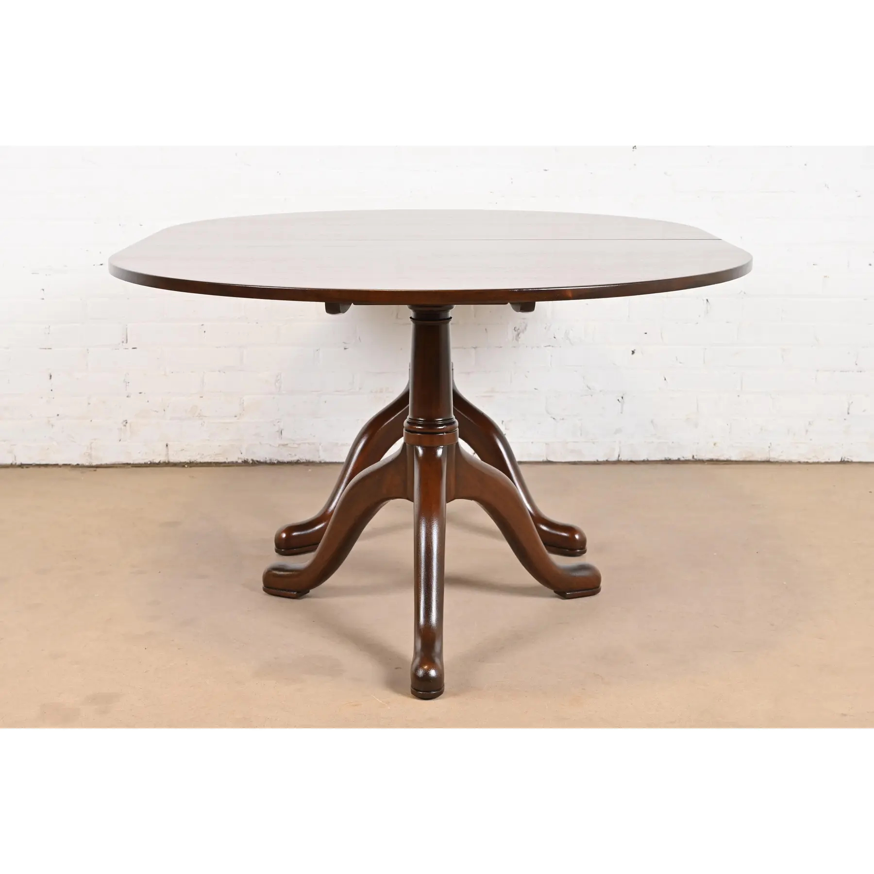 Kittinger Georgian Solid Mahogany Double Pedestal Extension Dining Table, Newly Refinished - Image 10