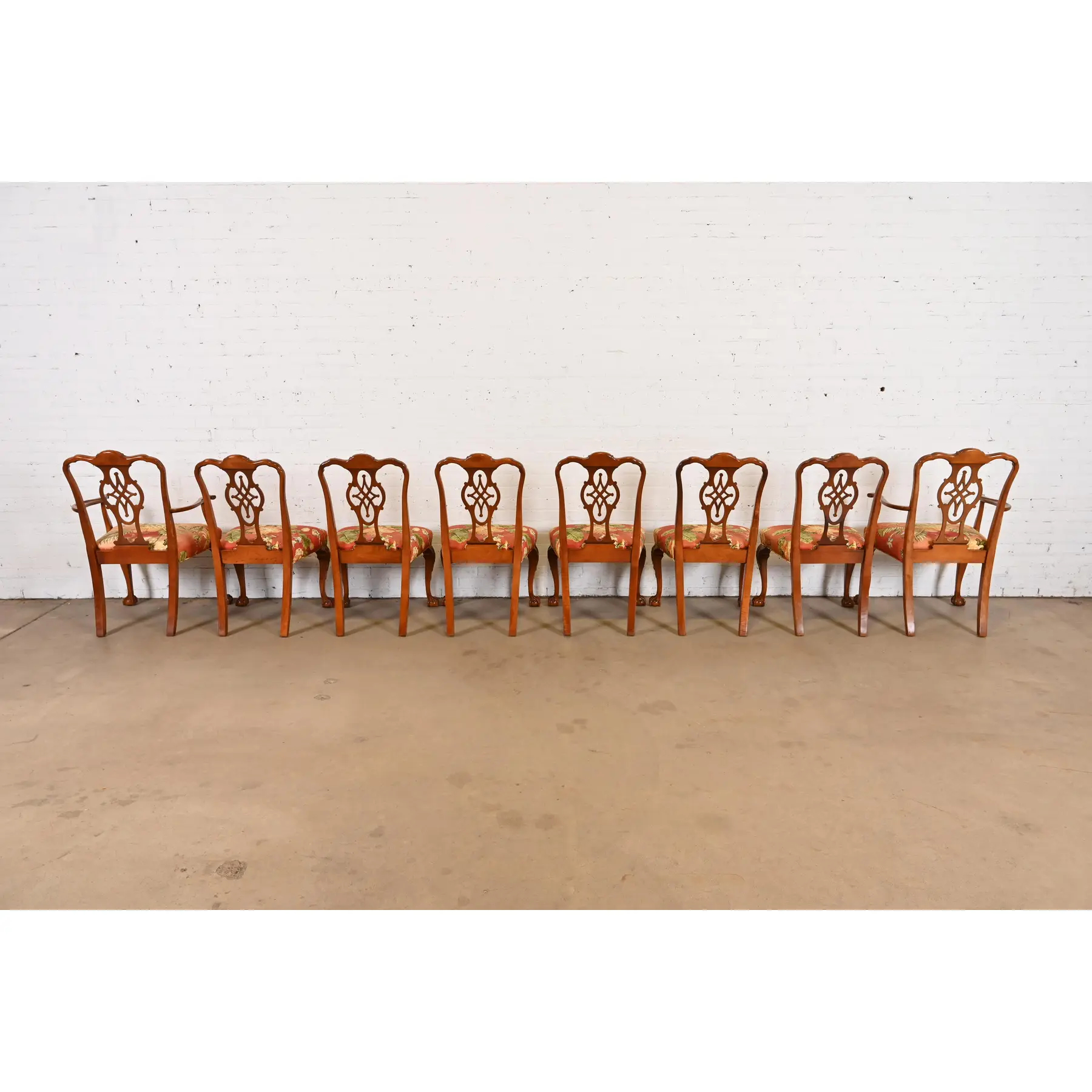 Romweber Chippendale Carved Mahogany Dining Chairs, Set of Eight - Image 6