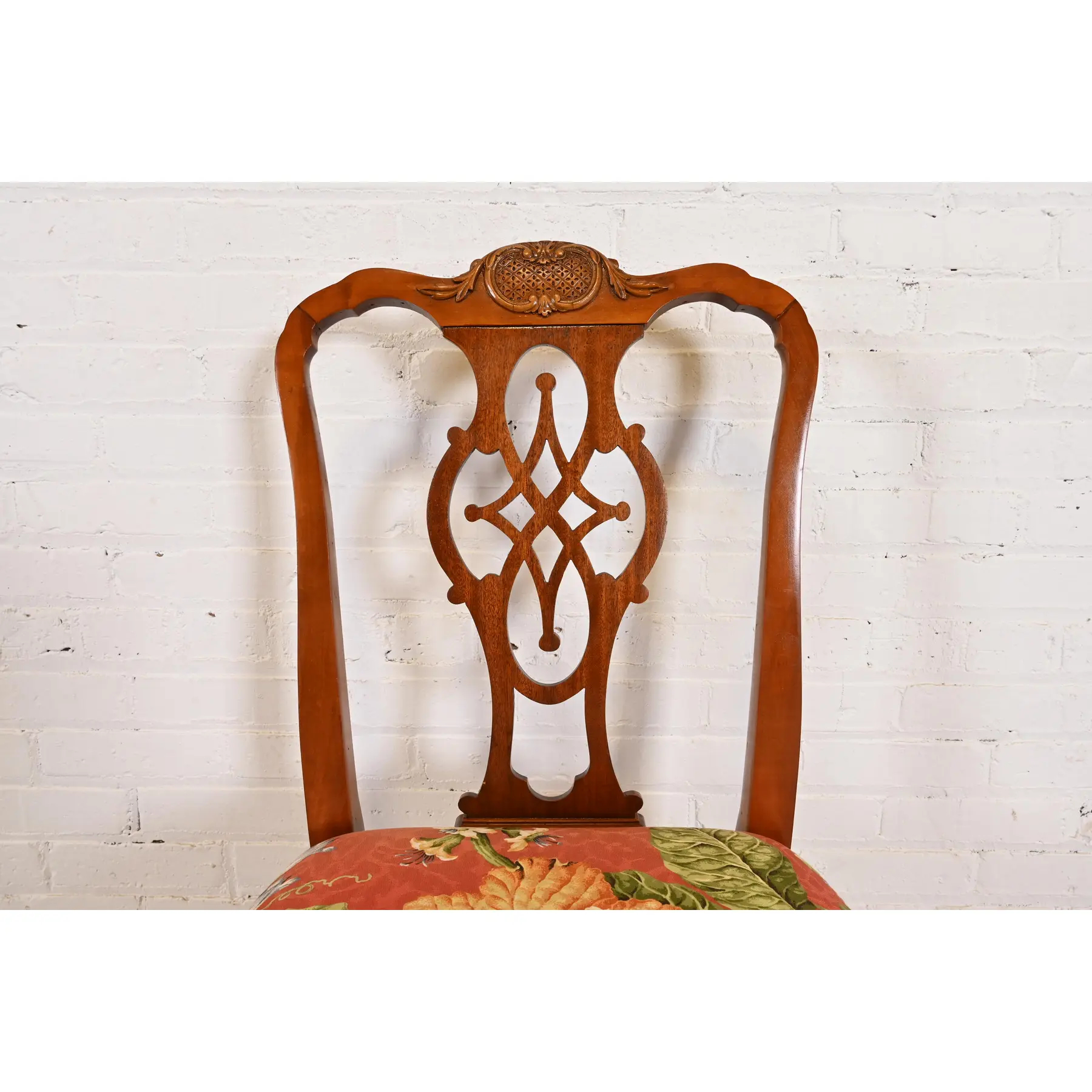 Romweber Chippendale Carved Mahogany Dining Chairs, Set of Eight - Image 8