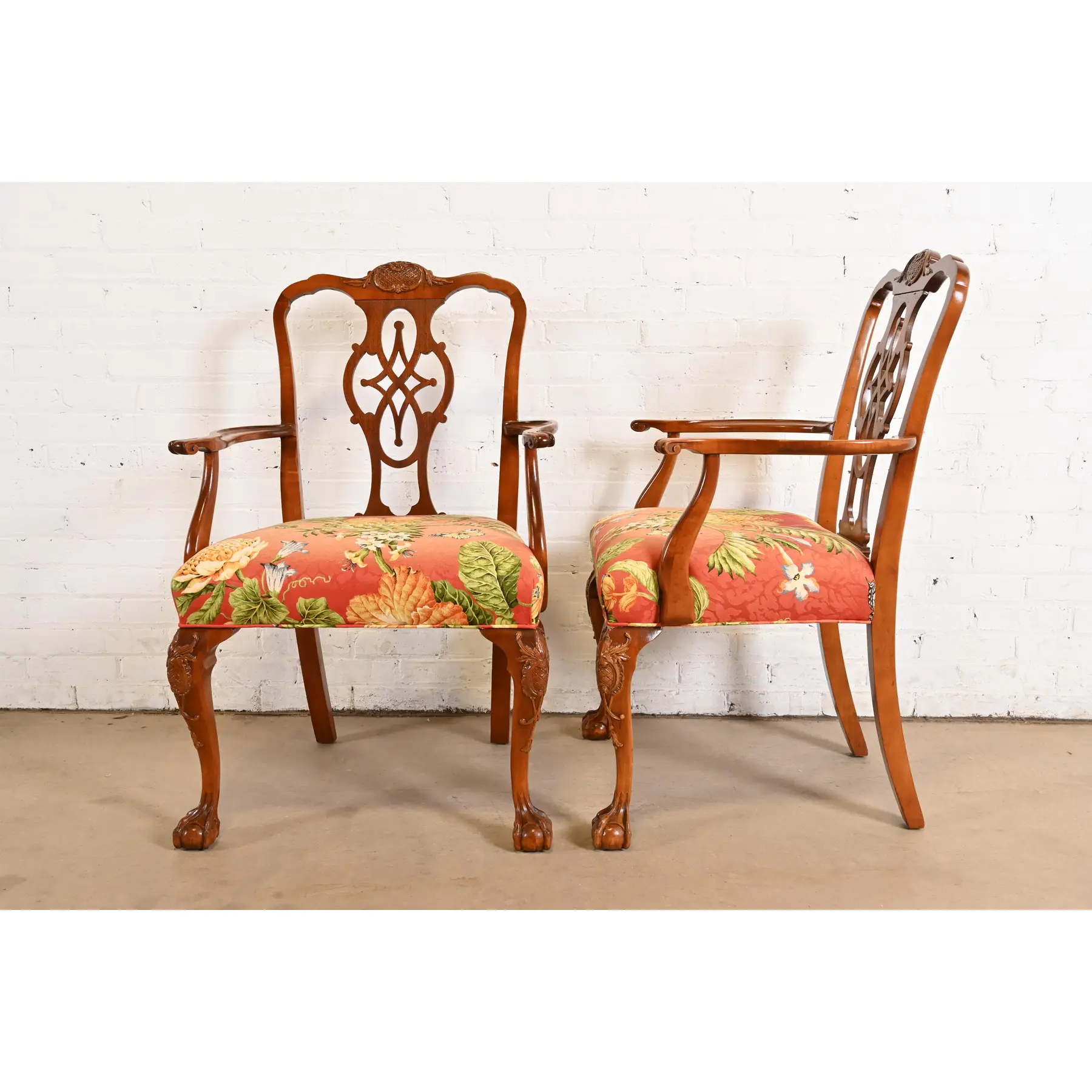 Romweber Chippendale Carved Mahogany Dining Chairs, Set of Eight - Image 11