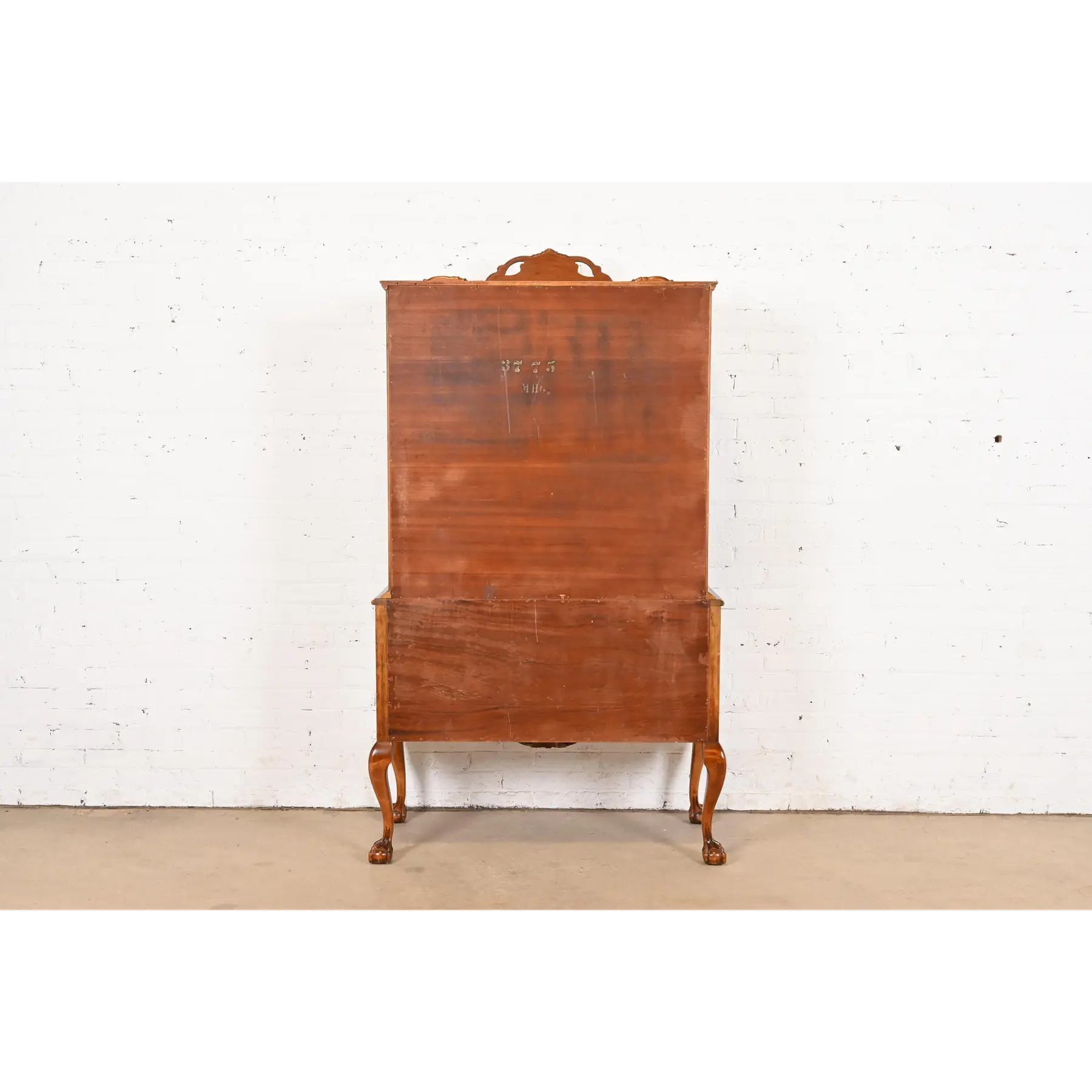 Romweber Chippendale Flame Mahogany Breakfront Bookcase Cabinet, Circa 1920s - Image 11