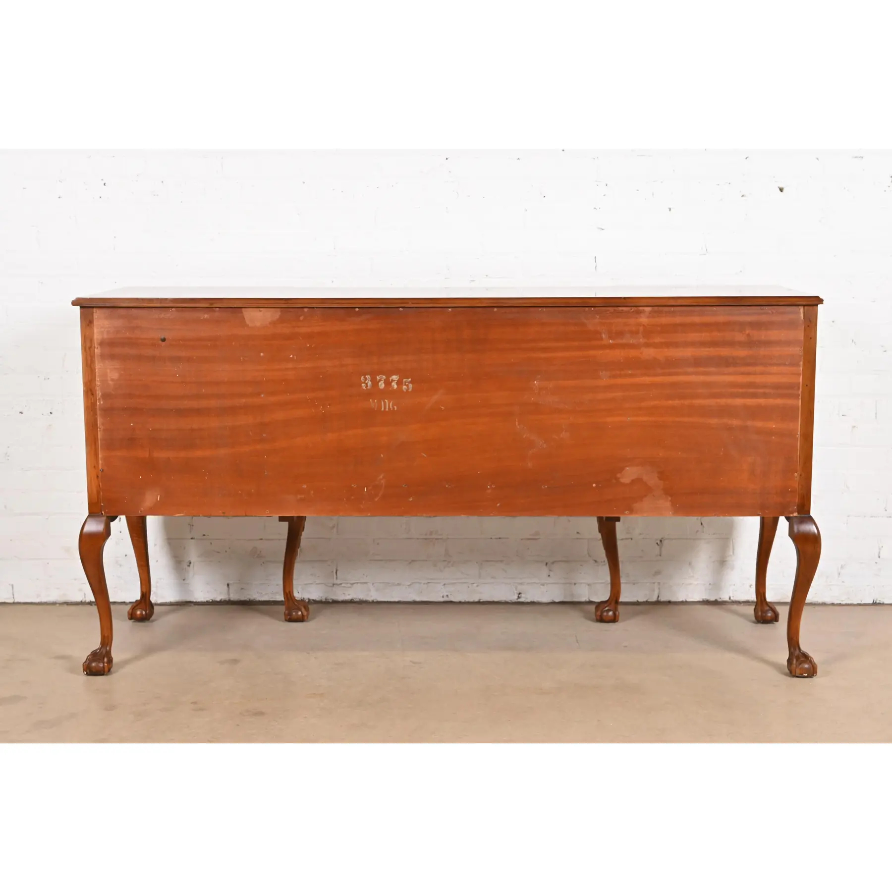 Romweber Chippendale Flame Mahogany Carved Sideboard Buffet, Circa 1920s - Image 11