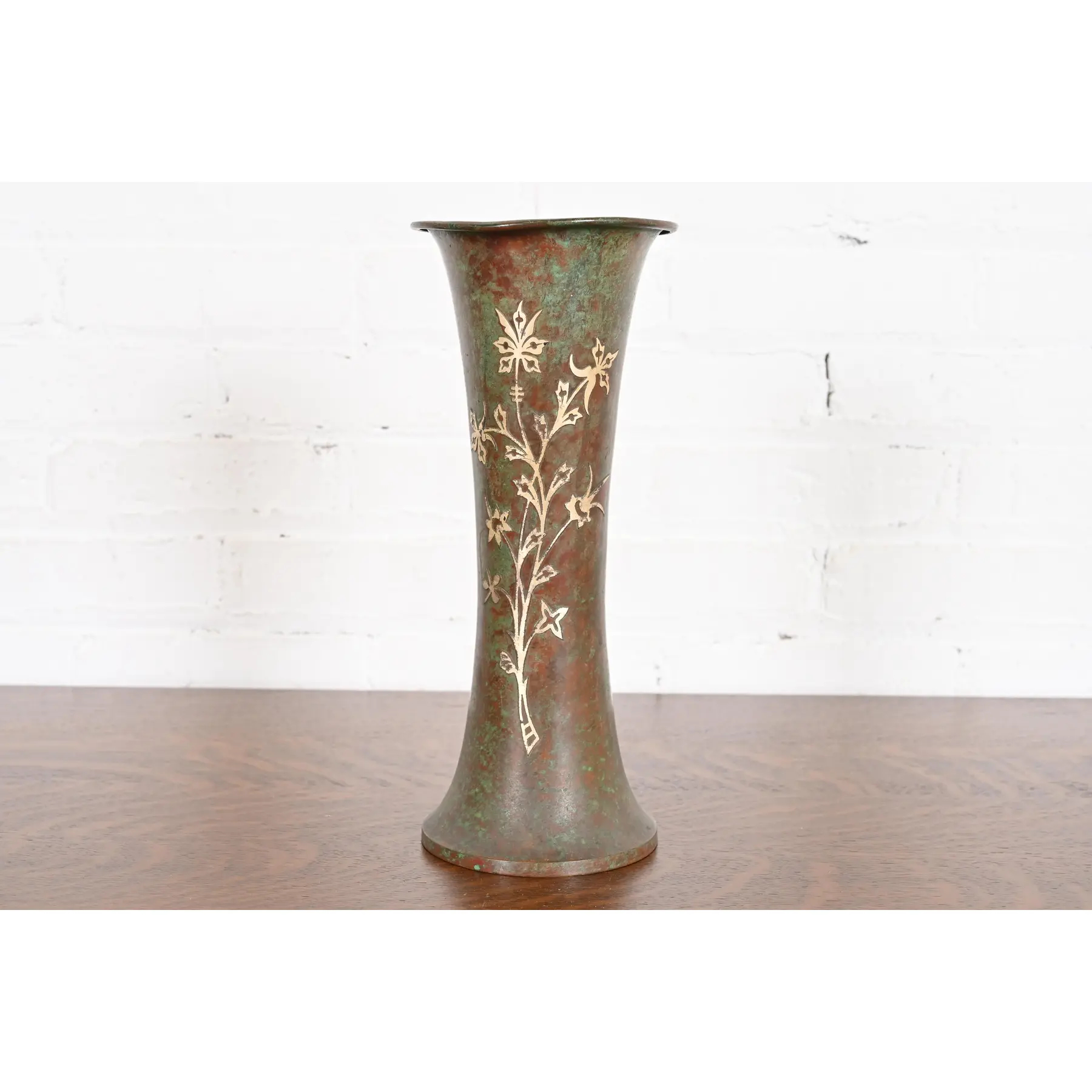 Silver Crest Arts & Crafts Sterling Silver on Bronze Vase - Image 4