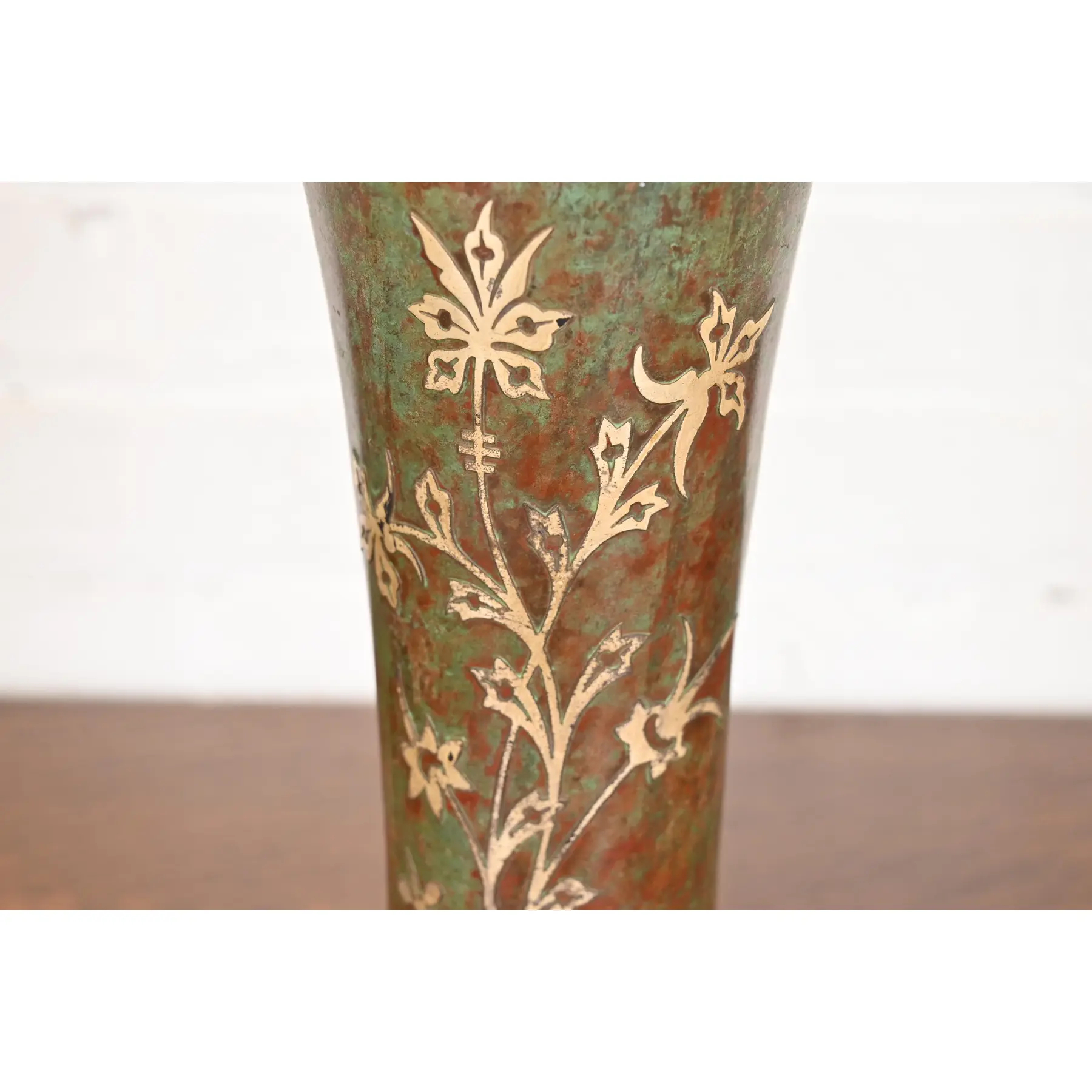 Silver Crest Arts & Crafts Sterling Silver on Bronze Vase - Image 7
