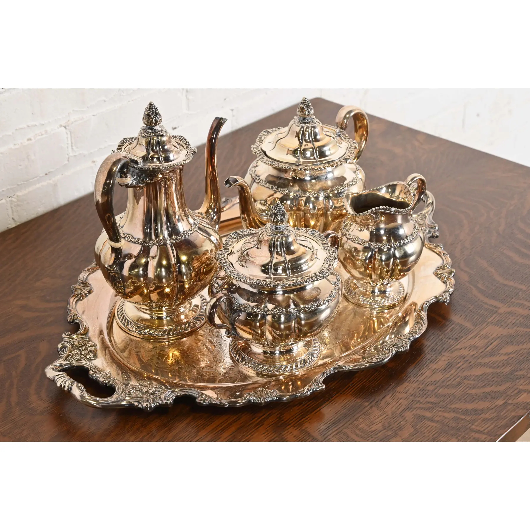 Tiffany & Co. Antique Victorian Silver Plate Coffee or Tea Service Set - Image 3
