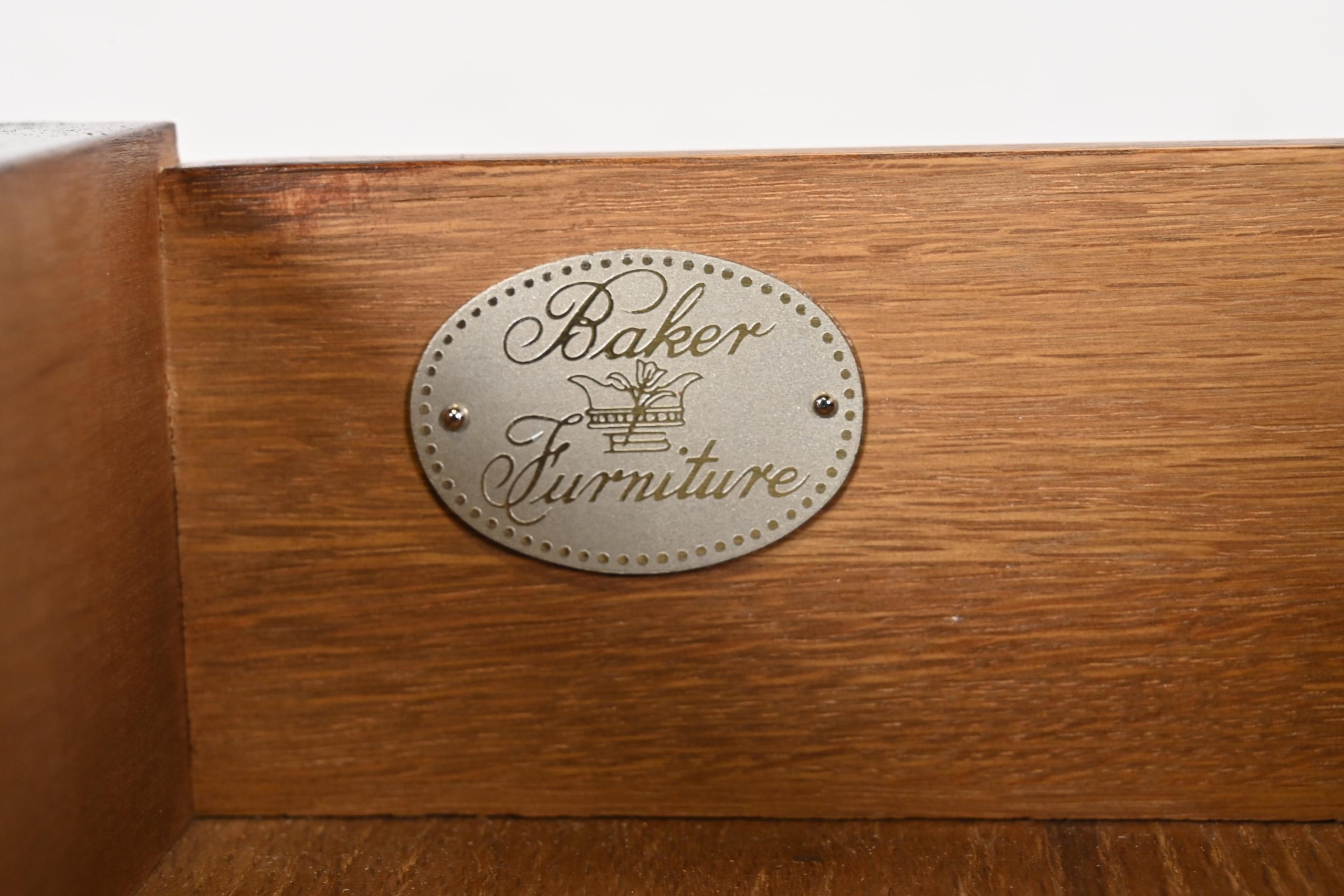 Baker Furniture Egyptian Revival Rosewood Leather Top Executive Bureau Plat Desk - Image 7