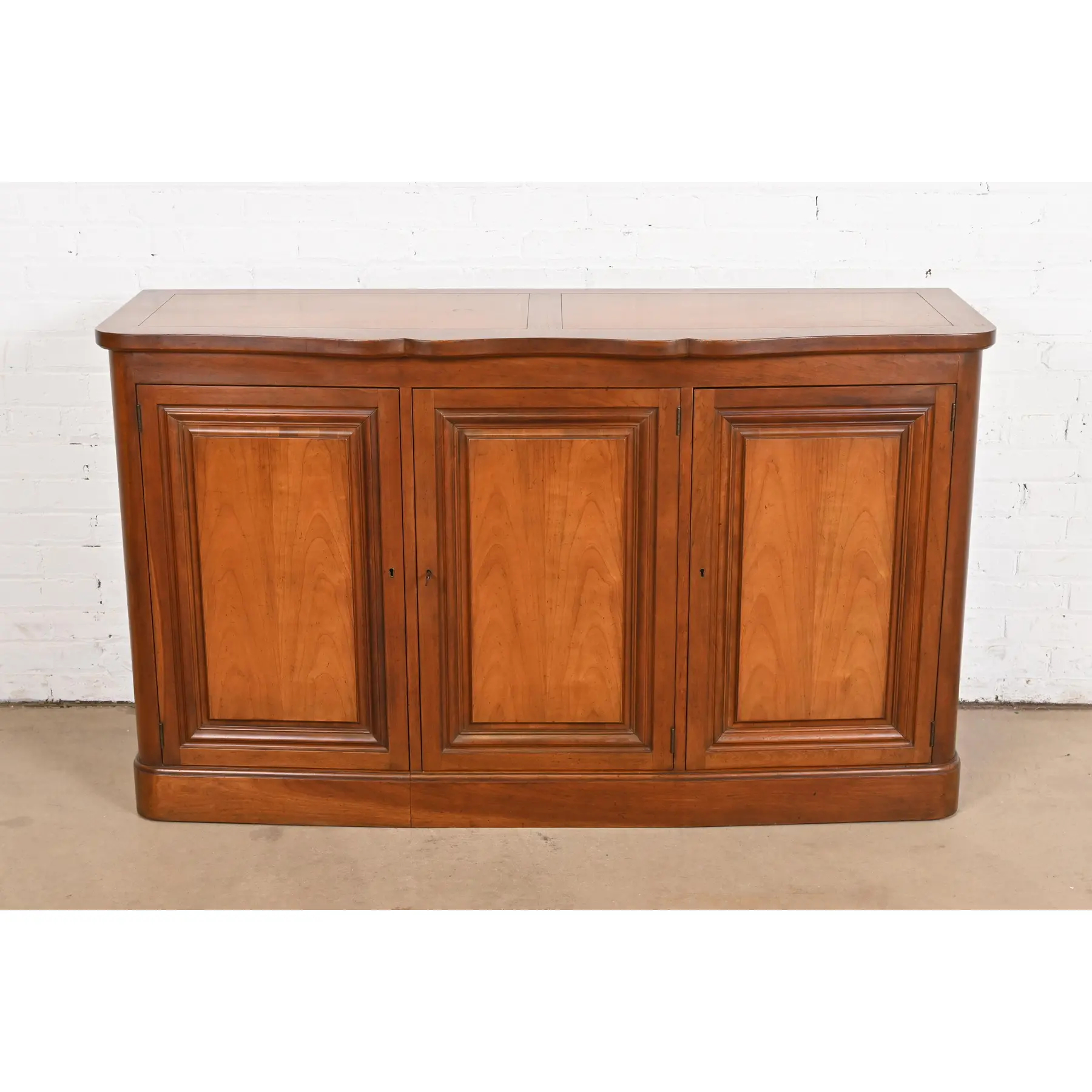 Baker Furniture Mid-Century French Regency Cherry Wood Sideboard or Bar Cabinet, Circa 1960s - Image 2
