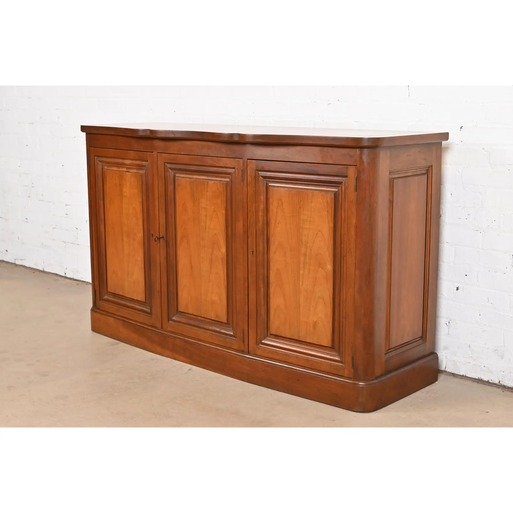 Baker Furniture Mid-Century French Regency Cherry Wood Sideboard or Bar Cabinet, Circa 1960s - Image 3