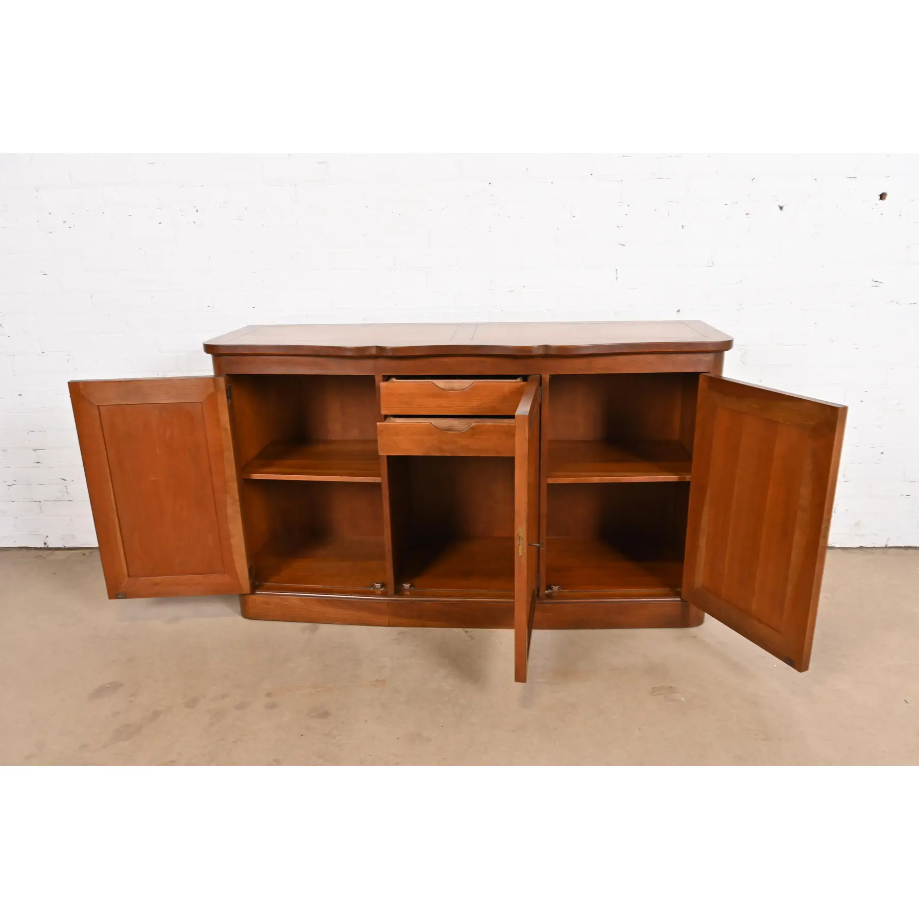 Baker Furniture Mid-Century French Regency Cherry Wood Sideboard or Bar Cabinet, Circa 1960s - Image 5