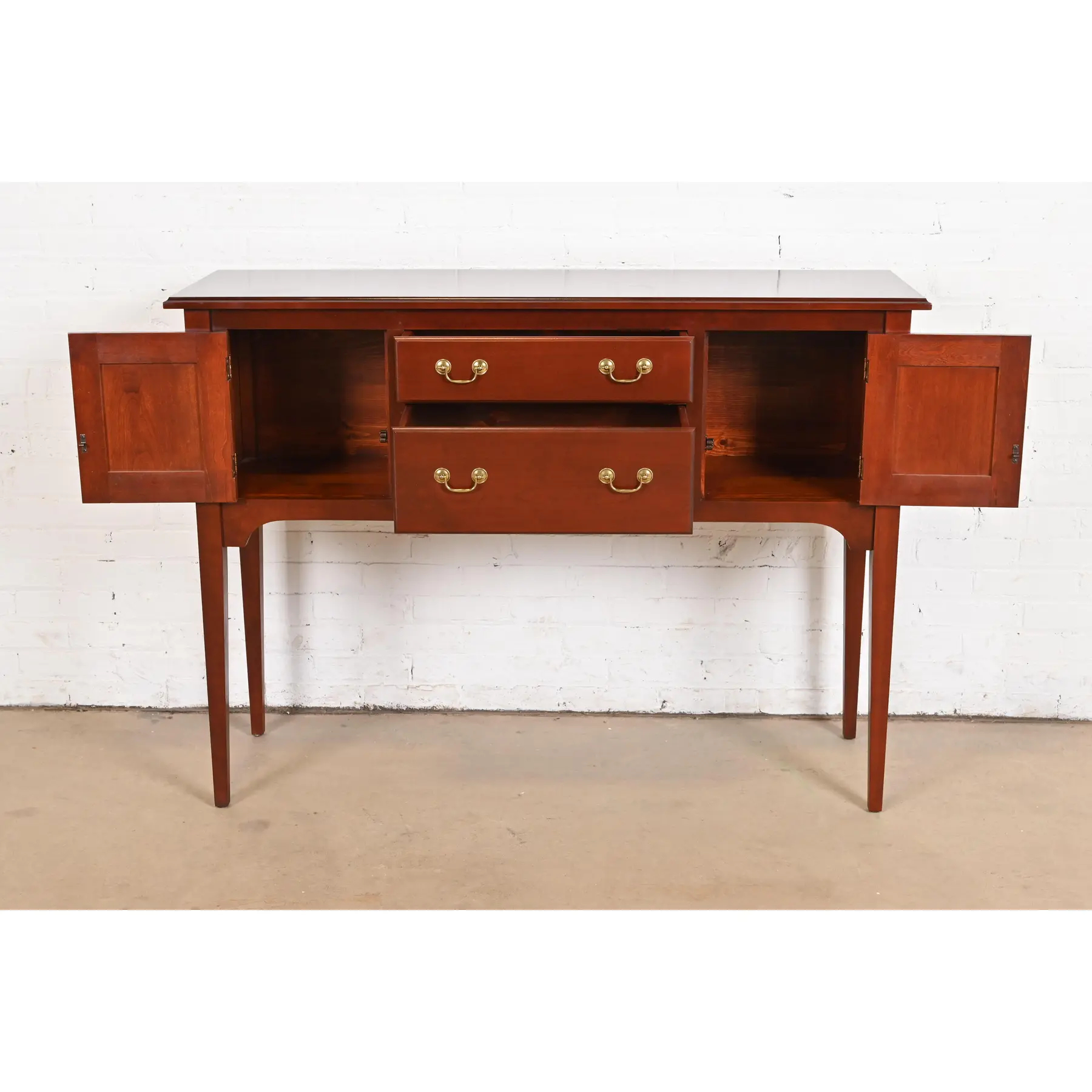 Baker Furniture Style Federal Cherry Wood Sideboard Buffet - Image 5